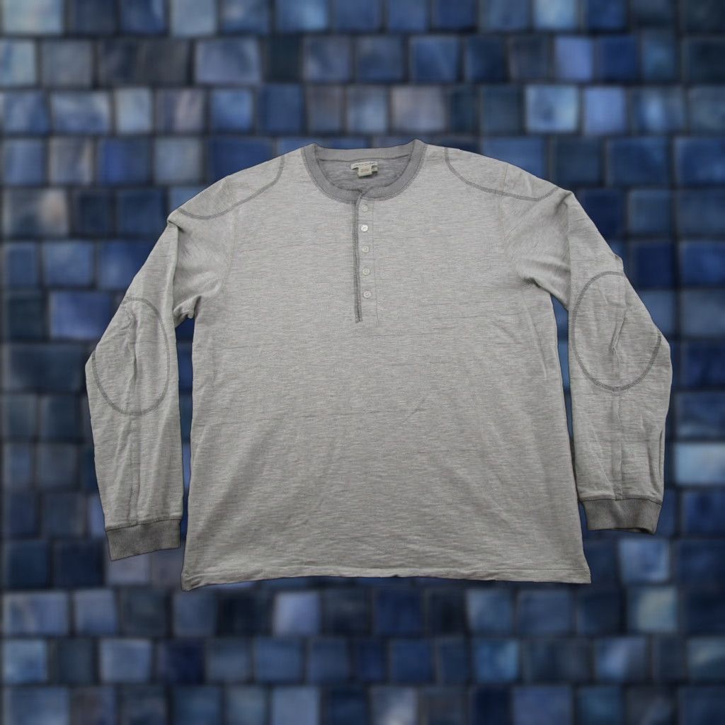 Carbon2Cobalt VINTAGE Carbon 2 Cobalt Sweater Mens XL Gray Henley 1/4 Zip Long Sleeve Elbow Patches Size US XL / EU 56 / 4 - 1 Thumbnail