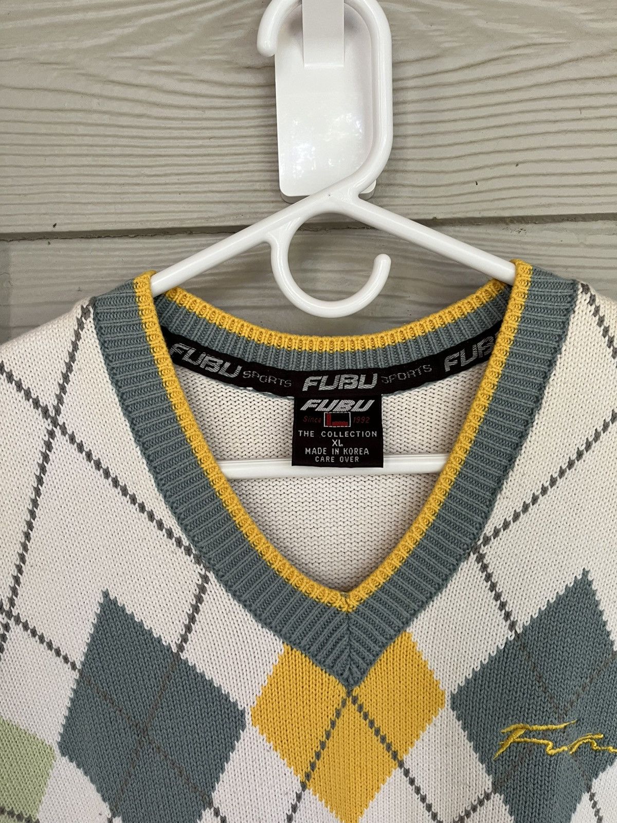 Fubu Fubu Argyle Sweater Vest Size US XL / EU 56 / 4 - 2 Thumbnail