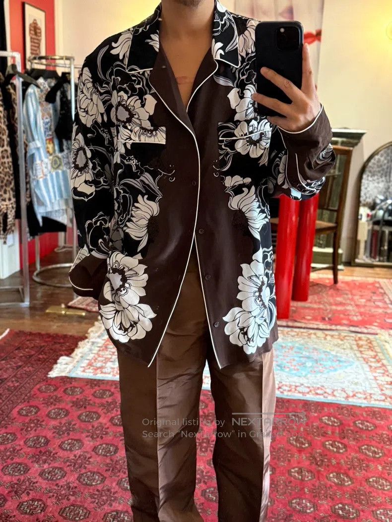 Valentino Valentino Garden-printed silk pajama-style shirt Size US M / EU 48-50 / 2 - 4 Thumbnail