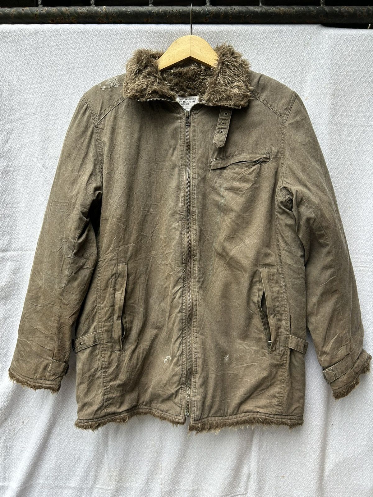 Japanese Brand Faux fur zip jacket Ifsixwasnine kmrii styled Size US L / EU 52-54 / 3 - 1 Thumbnail