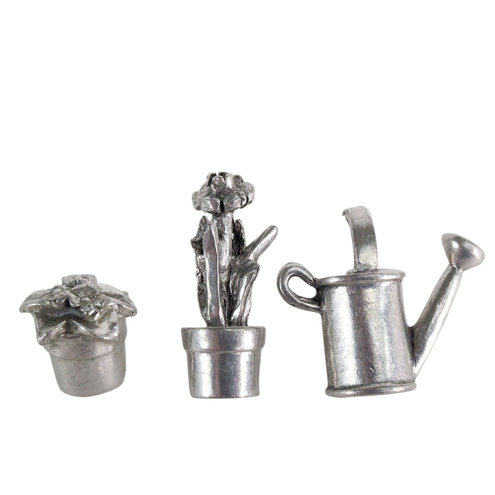 Vintage Set 3 Jim Clift Pewter Garden Lapel Tack Pins, Vintage 90s Size ONE SIZE - 1 Thumbnail