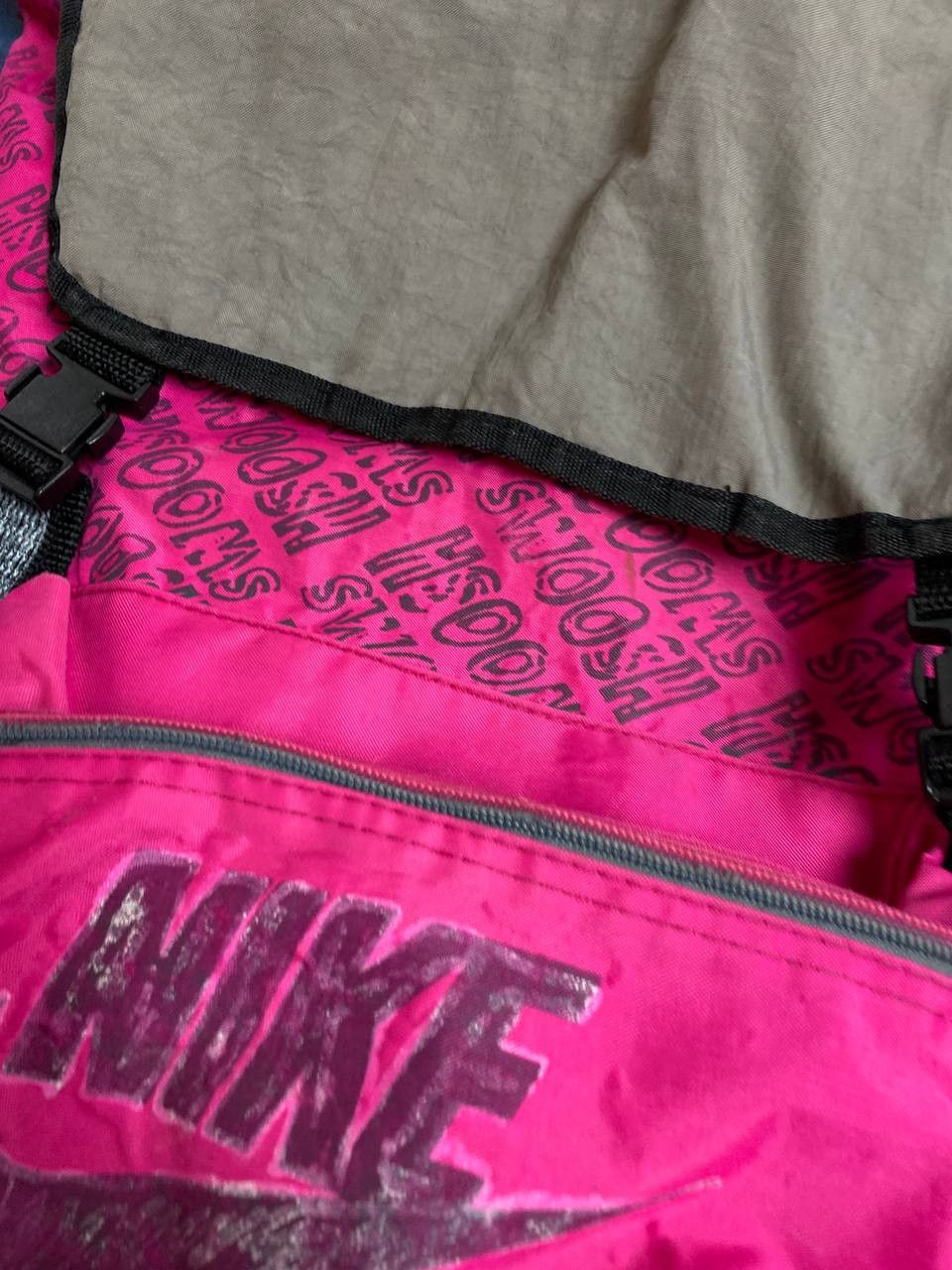 Nike Backpacks Vintage Nike big logo pink streetwear Y2K Size ONE SIZE - 8 Thumbnail