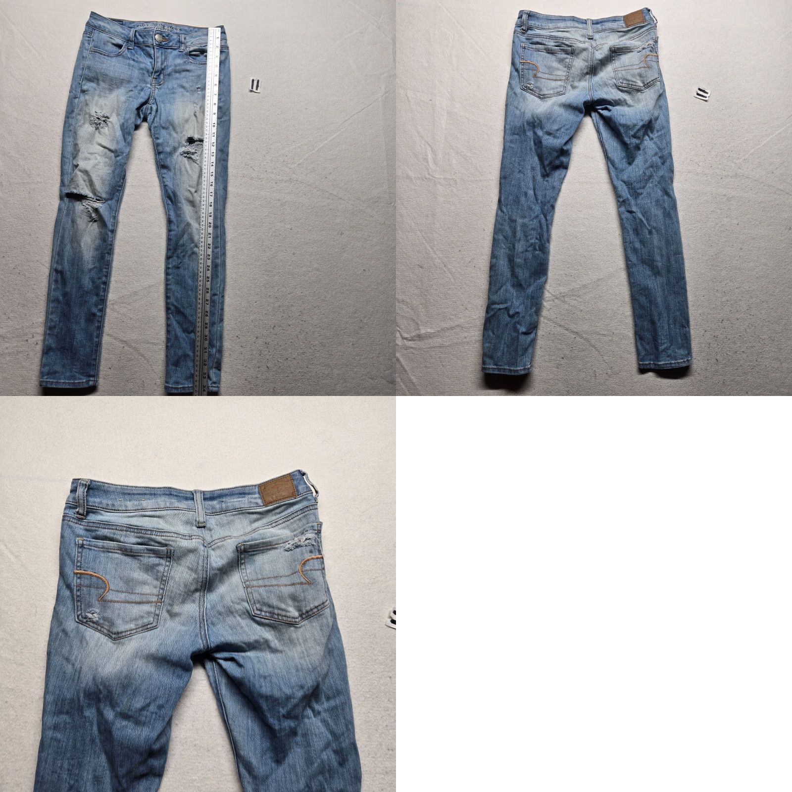 American Eagle Outfitters American Eagle Outfitters Jeans Denim Light Wash Distressed 2 Womens Jegging Stretch 5-Pocket Design Regular Blue Pants 90s Womens Size 26" / US 2 / IT 38 - 8 Thumbnail