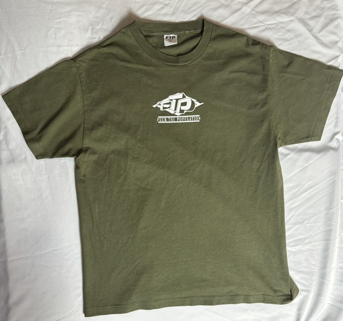 Fuck The Population FTP Military Green T-Shirt Size US L / EU 52-54 / 3 - 1 Thumbnail