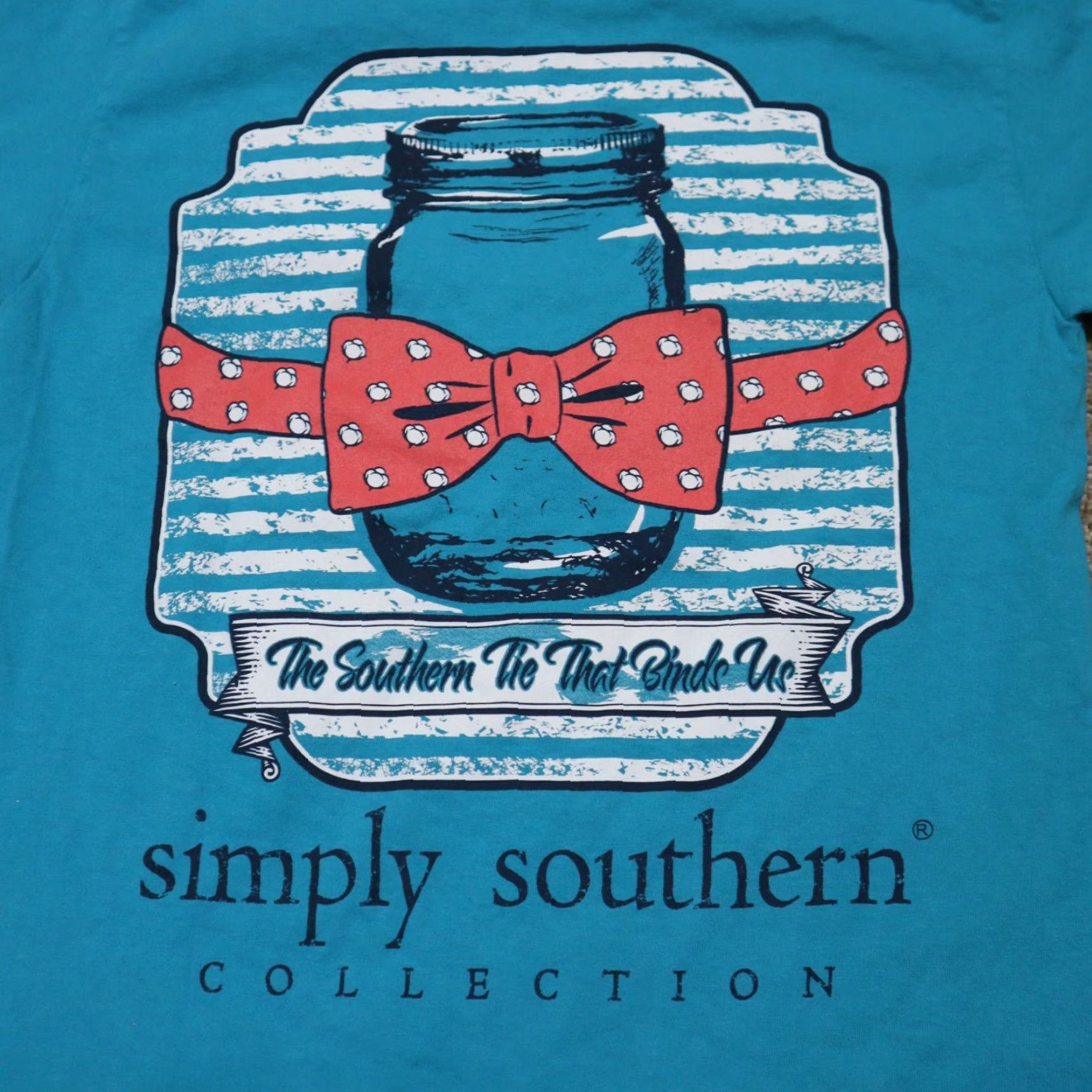 Vintage SIMPLY SOUTHERN T-SHIRT WOMENS BLUE MASON JAR “TIE THAT BINDS US” SMALL SS SHIRT Womens Short Sleeve Crew Neck Blue 100% Cotton Size S / US 4 / IT 40 - 2 Thumbnail