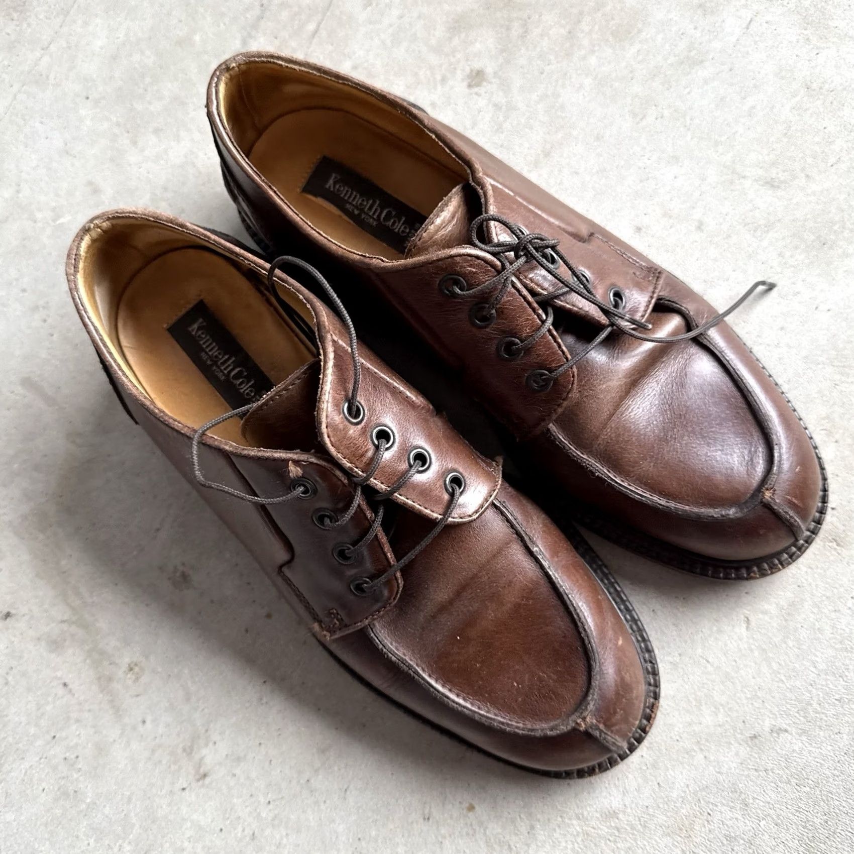 Kenneth Cole Kenneth Cole Derby Oxfords Brown Leather Men Lace Up New York Medium Size 9 Derby Oxfords Mens Leather Upper Size US 9 / EU 42 - 4 Thumbnail