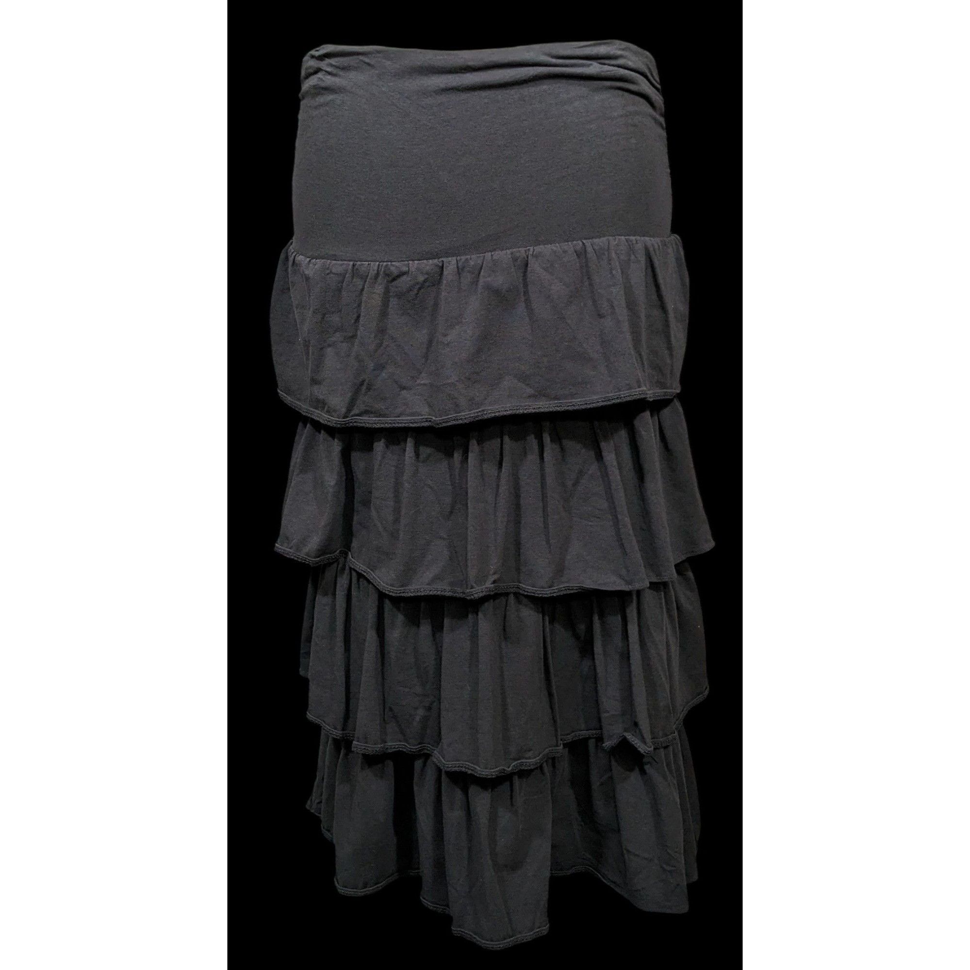 J.Crew Gothic Steampunk Grey Ruffle Tiered Maxi Skirt by J.Crew Size 29" - 1 Thumbnail