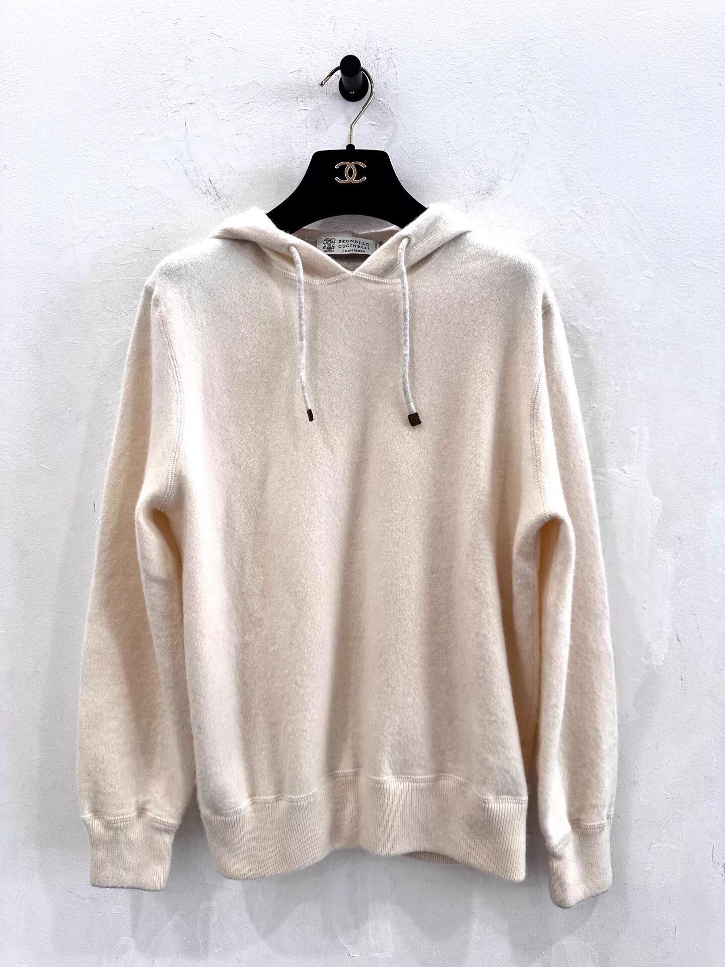 Brunello Cucinelli BC Men's Ivory Cashmere Hoodie 48 New Size US M / EU 48-50 / 2 - 1 Thumbnail