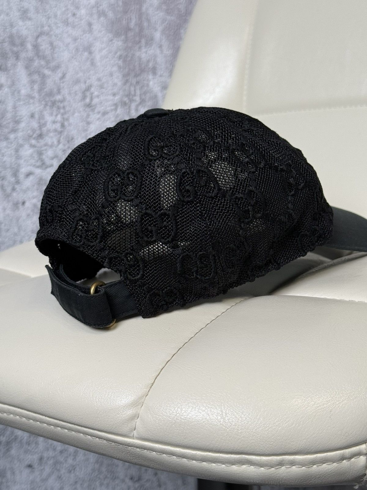 Gucci Gucci GG Monogram Mesh Baseball Cap Hat Black Adjustable Size ONE SIZE - 12 Thumbnail