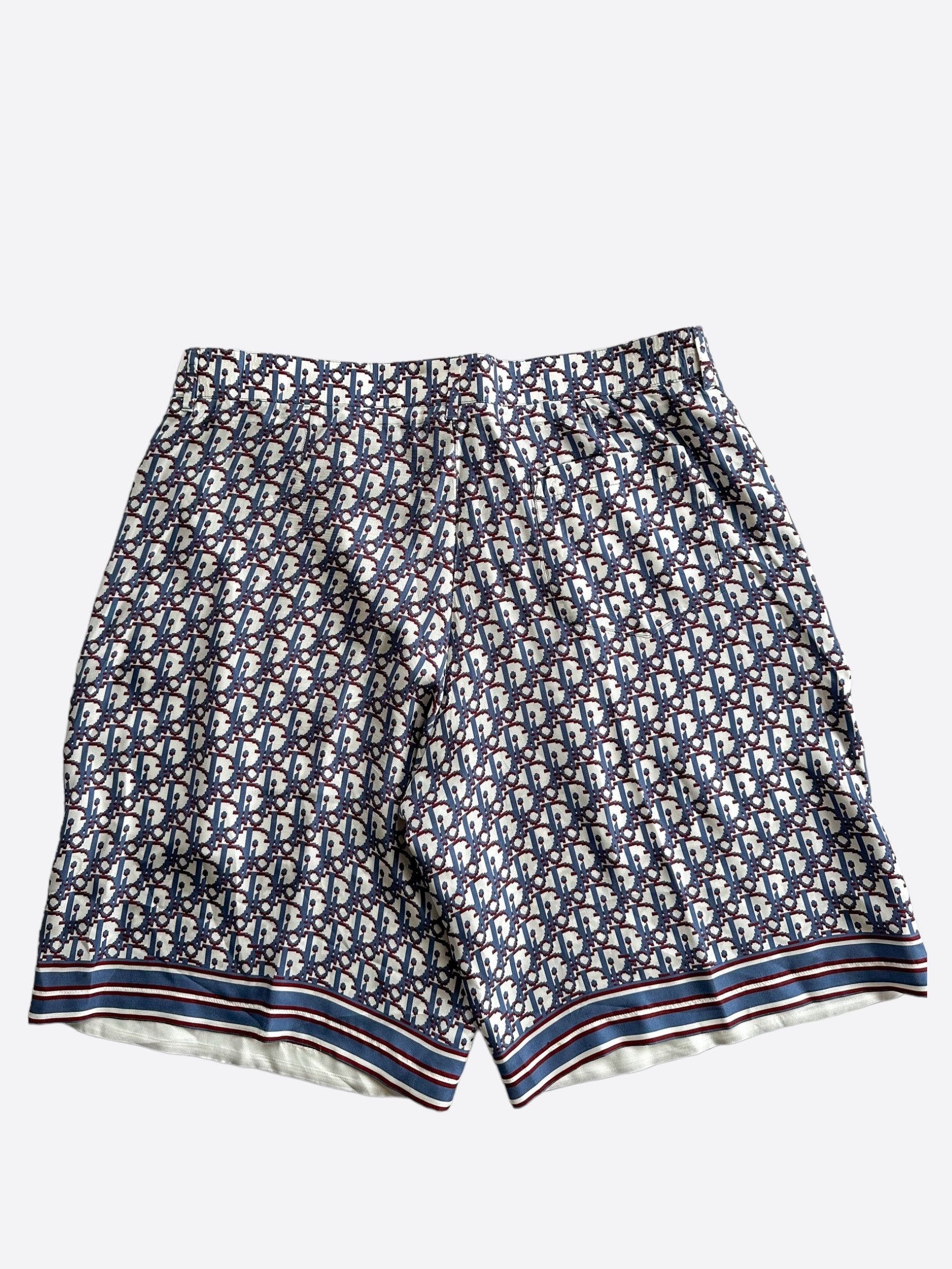 Dior Dior Blue & Red Oblique Bermuda Shorts Size US 34 / EU 50 - 2 Thumbnail