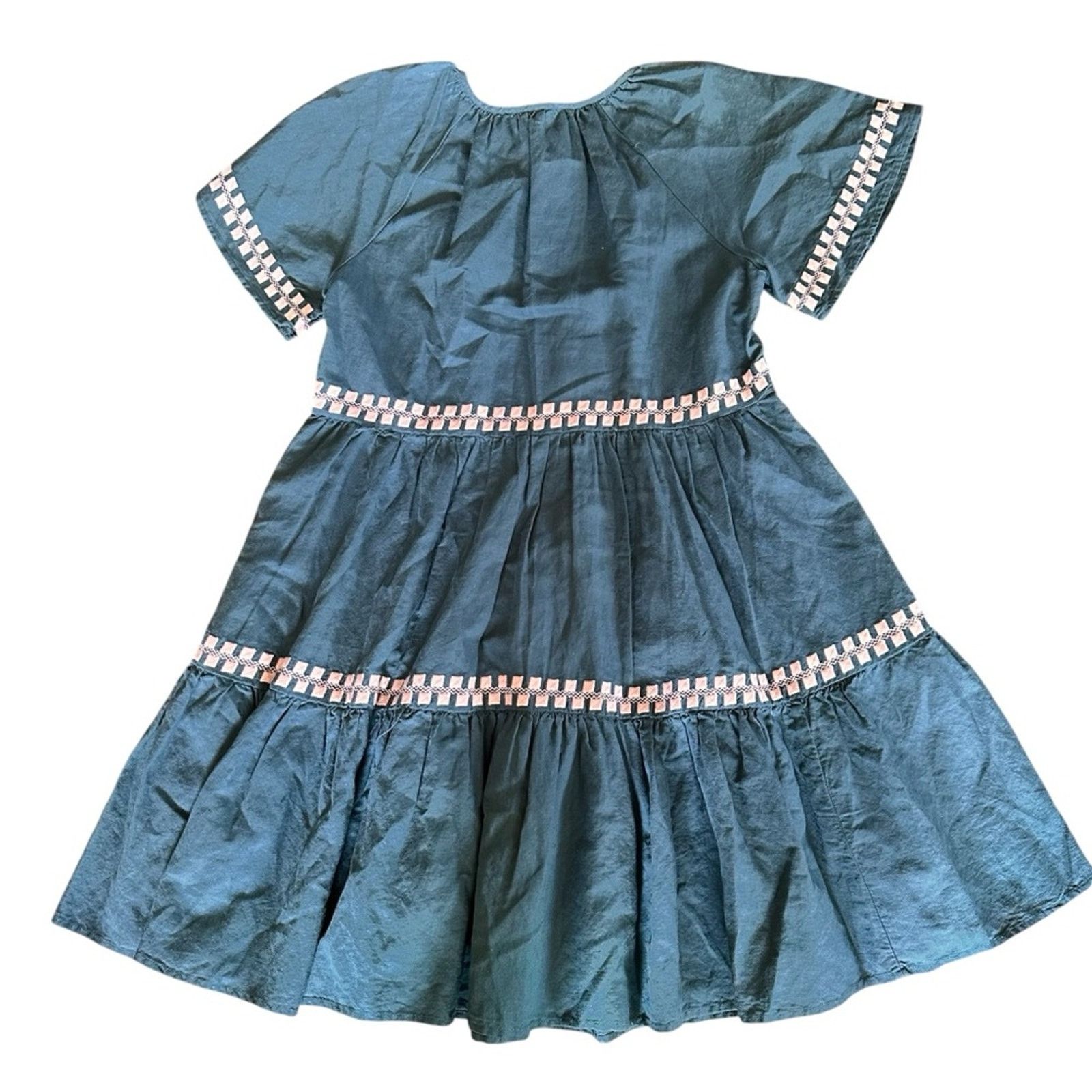 Madewell NWT Madewell NWT Linen Blend Flutter Sleeve Mini Dress Size XXS / US 00 / IT 34 - 16 Thumbnail