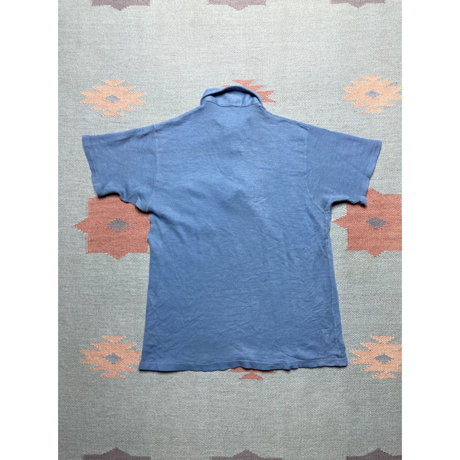 Vintage VINTAGE 1960s 70s polo shirt acrylic ribbed soft distressed thrashed medium Size US M / EU 48-50 / 2 - 6 Thumbnail
