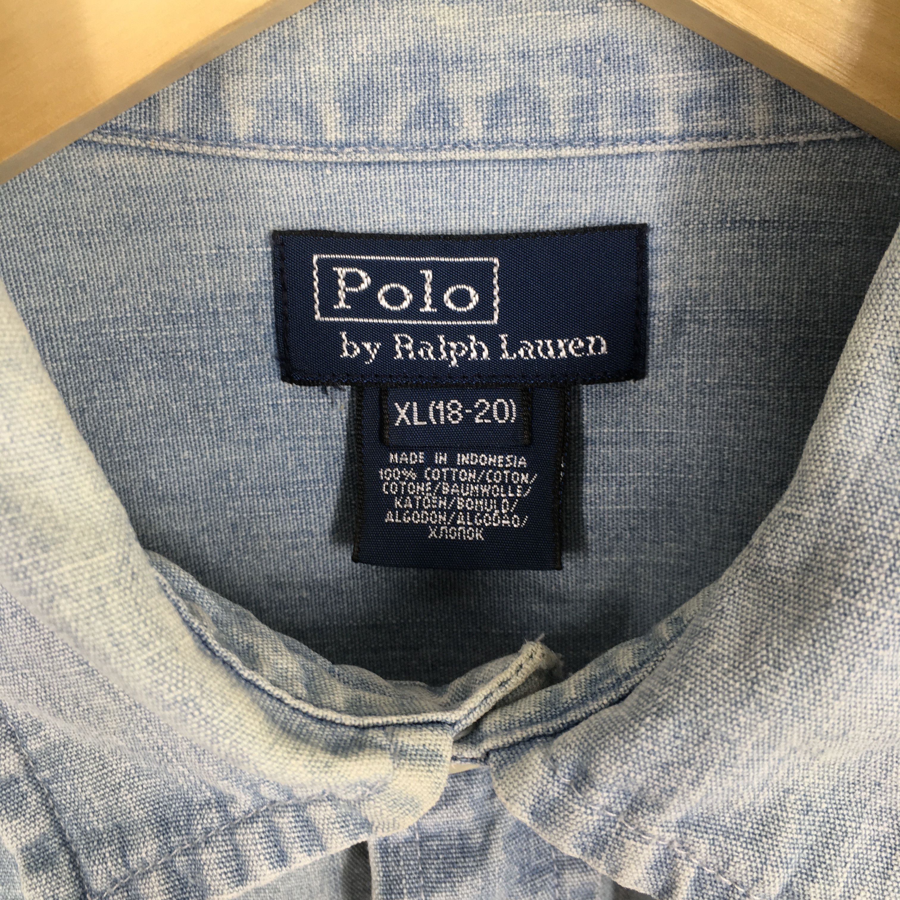 Polo Ralph Lauren Vintage Polo Ralph Lauren Blue Chambray Shirt Small Size US S / EU 44-46 / 1 - 5 Thumbnail