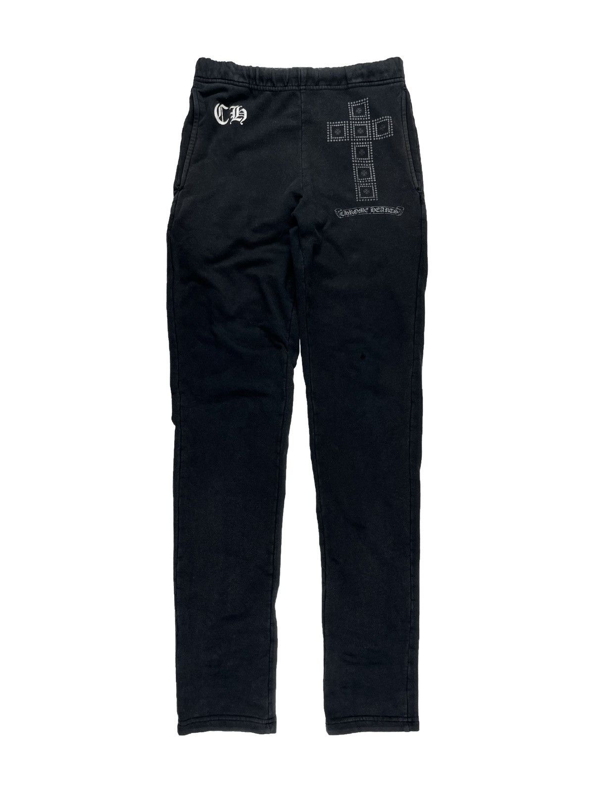 image of Chrome Hearts Cross Logo Drawstring Sweatpants Black, Men's (Size 28)