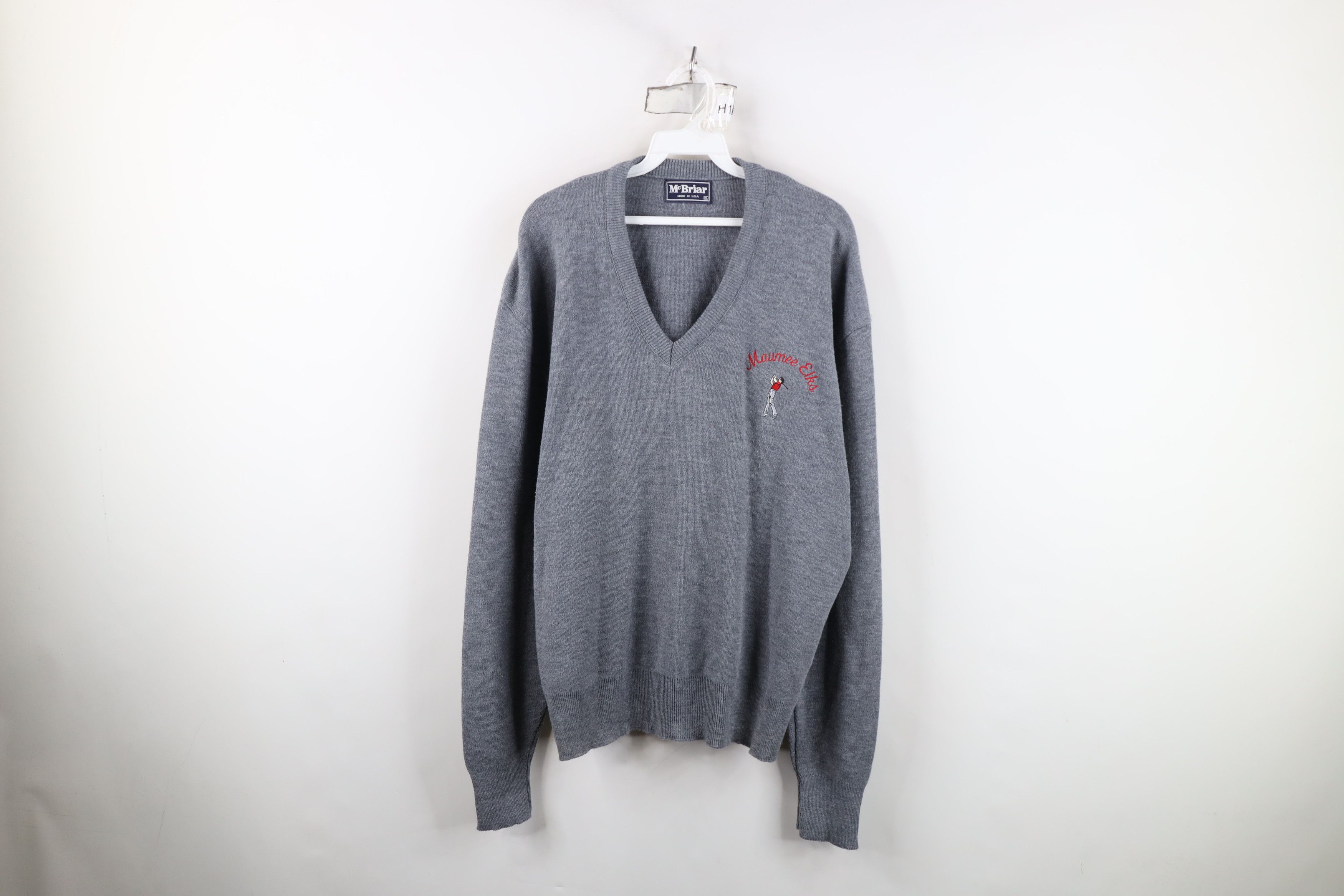 Vintage Vintage 70s 80s Streetwear Golf Knit V-Neck Sweater USA Gray Size US XL / EU 56 / 4 - 1 Thumbnail