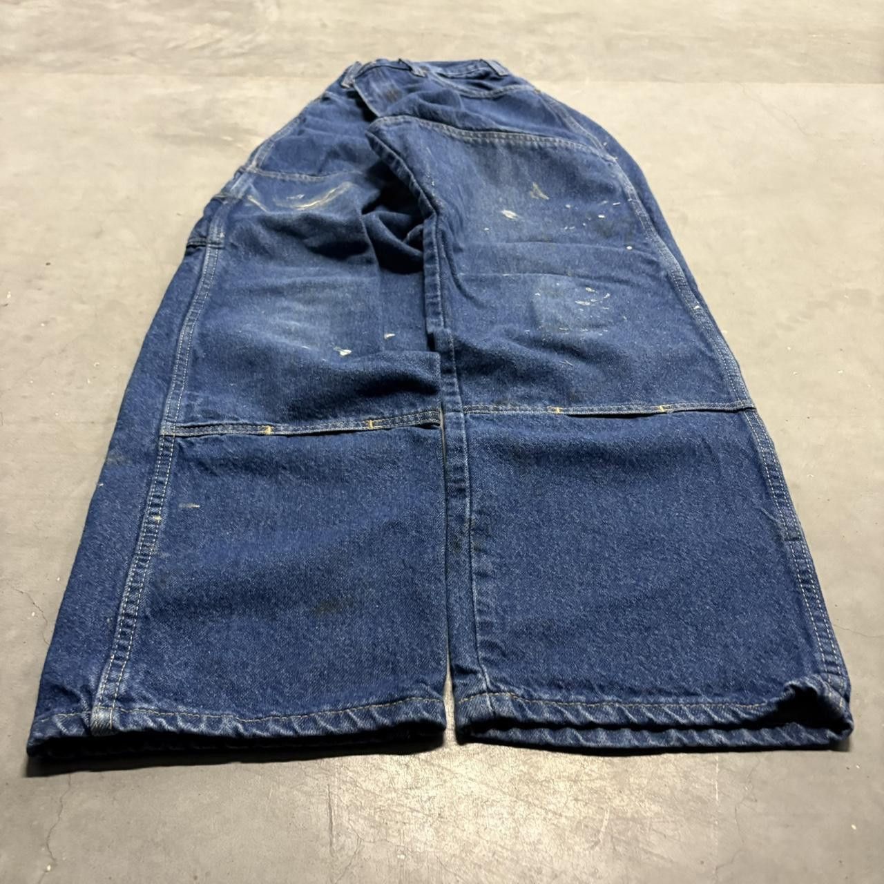 Vintage Crazy Vintage Y2K/2000s Baggy Double Knee Dickies Workwear Style Dark Wash Denim Jeans! Size US 33 - 3 Thumbnail