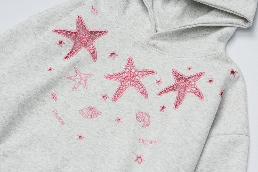 Vintage Distressed retro loose men's hollow embroidered star hoodie Size US M / EU 48-50 / 2 - 4 Thumbnail