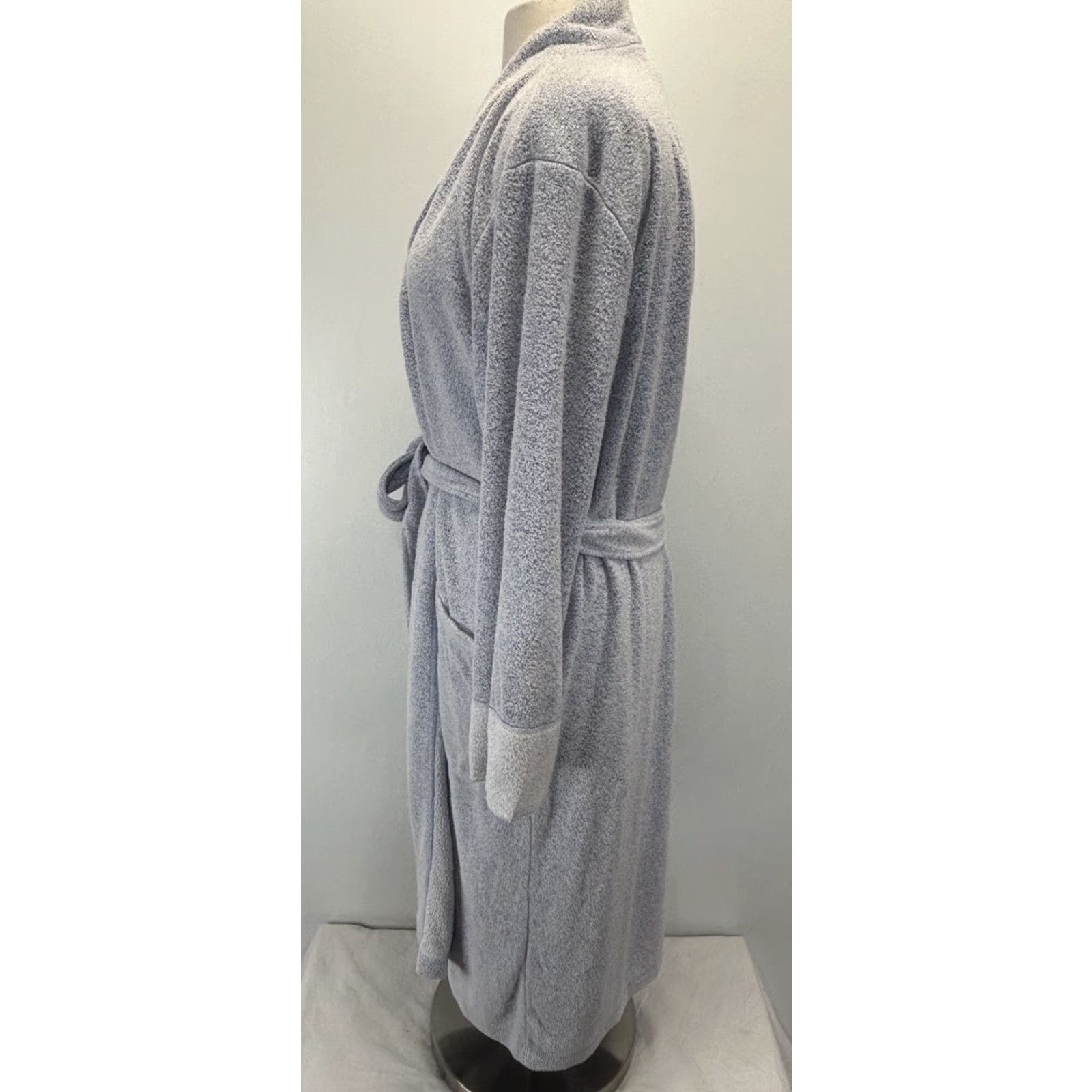 Vintage N by Natori Robe Women Sz Large Belted Terry Loungewear Sleepwear Blue Pockets Size ONE SIZE - 2 Thumbnail
