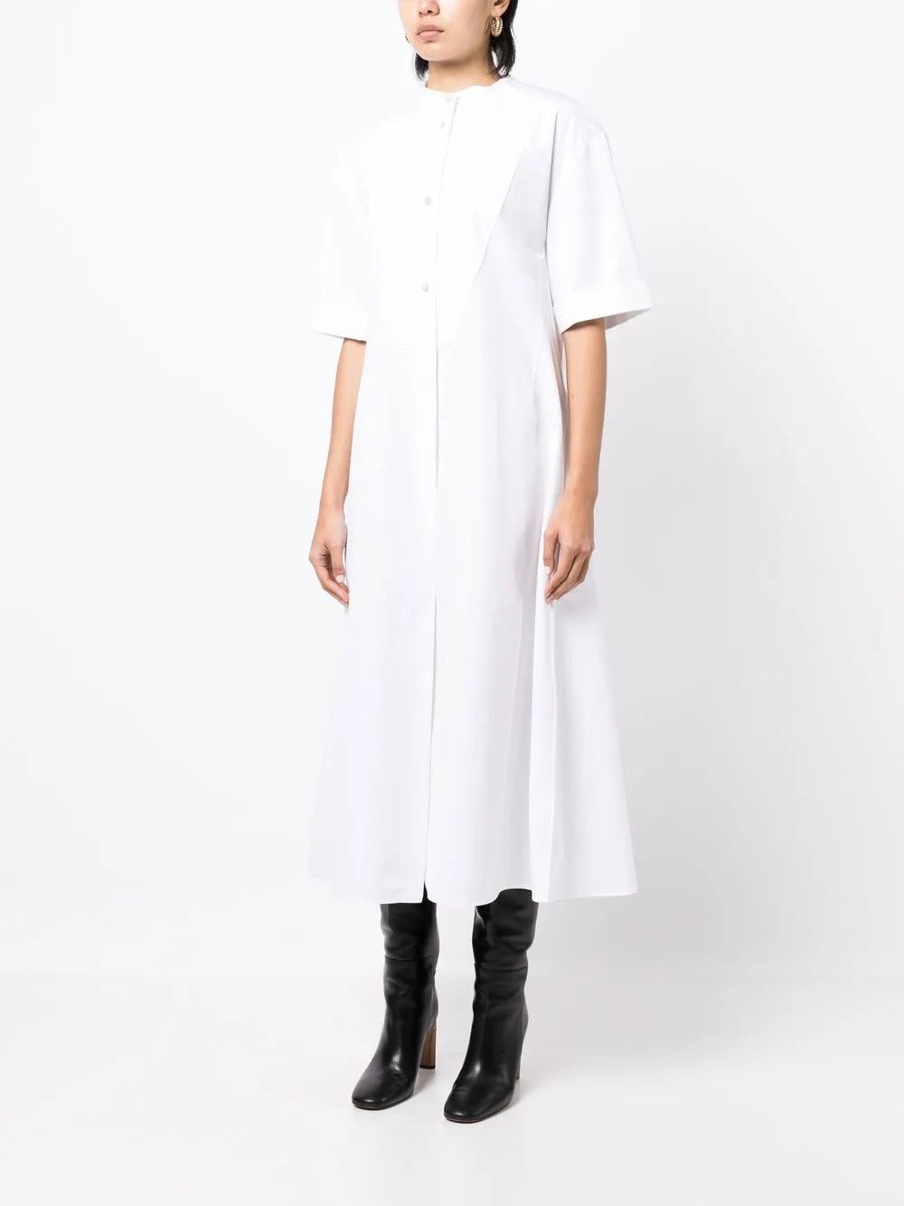 Jil Sander o1y0925 Midi Dress in White Size XS / US 0-2 / IT 36-38 - 4 Thumbnail