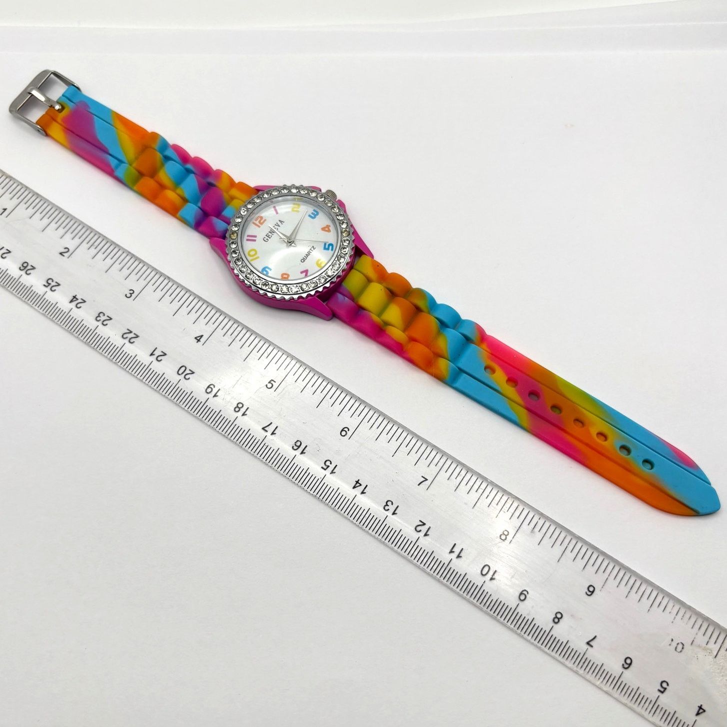 Geneva Pink & Blue Crystal Geneva Men's Watch Size ONE SIZE - 4 Thumbnail