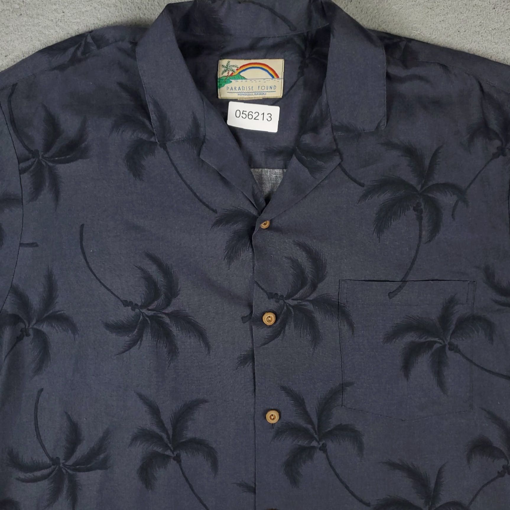 Paradise Found Vintage Paradise Found Hawaiian Shirt Mens Large Gray Palm Tree Floral Casual Beach Aloha Size US L / EU 52-54 / 3 - 2 Thumbnail