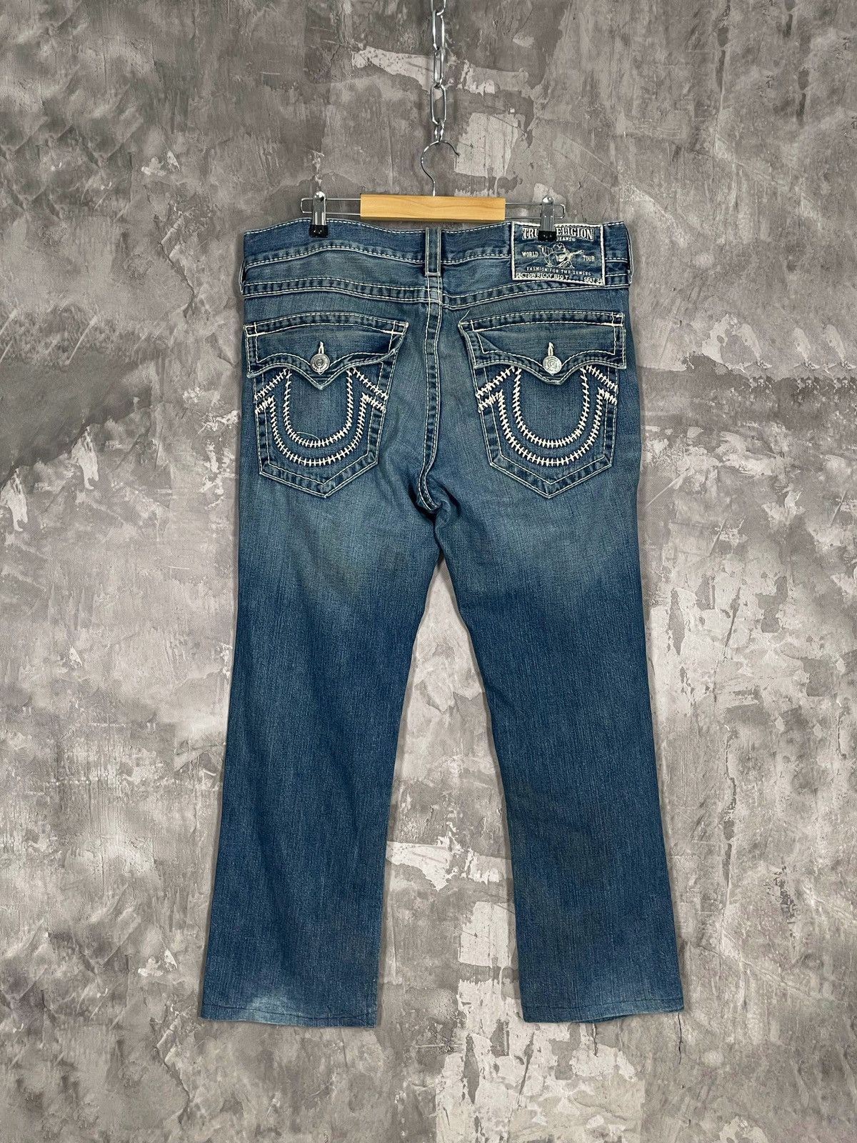 Japanese Brand × True Religion 💥Y2K Vintage True Religion White Stitch Rare Straight Jeans Size US 36 / EU 52 - 1 Thumbnail