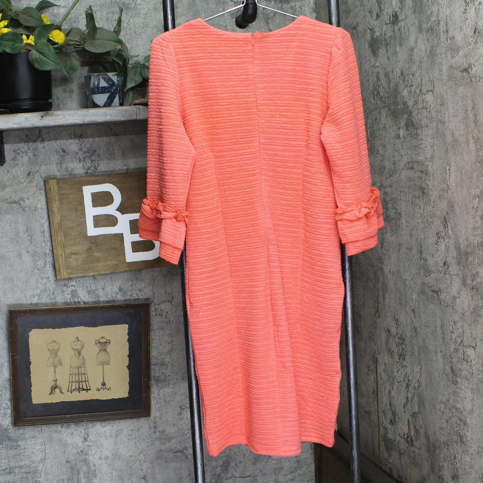 Other Nwt Ny Collection Knit Dress With 3/4 Sleeves Coral Pink Pm Size M / US 6-8 / IT 42-44 - 2 Thumbnail