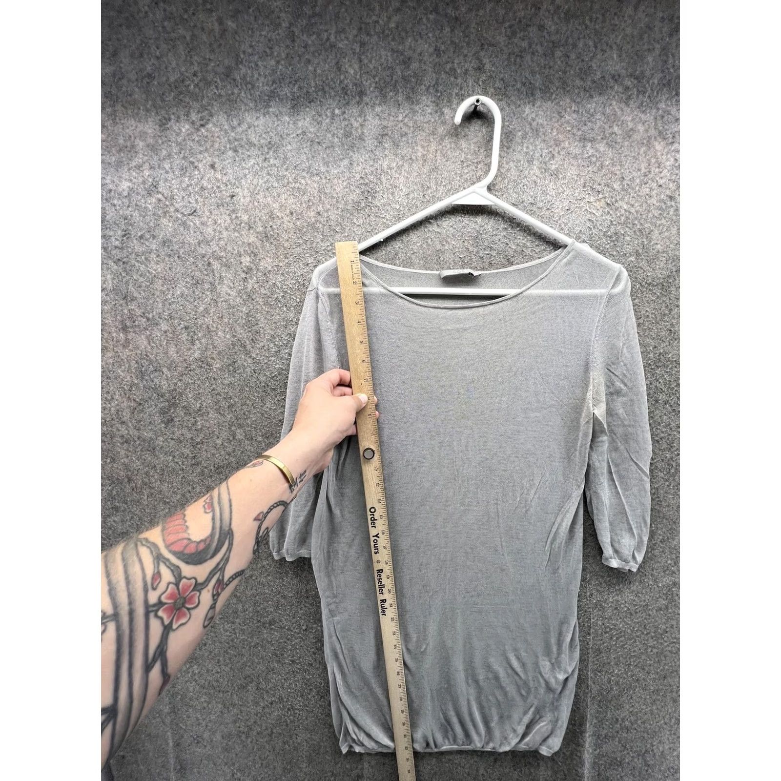 Cos COS Shirt Dress Womens Small Gray Boat Neck 3/4 Sleeve Tunic Lightweight Jersey Top Size S / US 4 / IT 40 - 5 Thumbnail