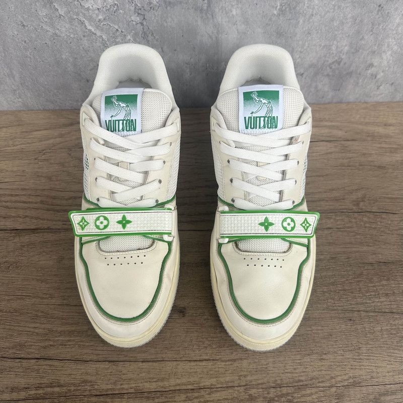 Louis Vuitton Louis Vuitton Classic Trainer Sneakers in White and Green - Size US 9.5 / EU 42-43 - 2 Thumbnail
