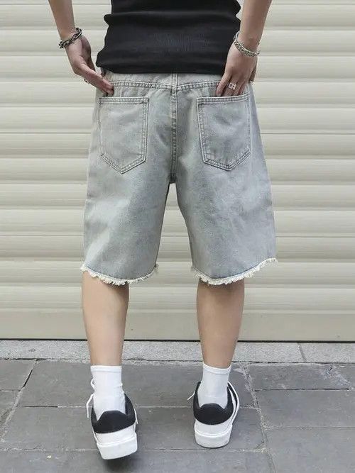 Jean Washed distressed ripped RAW jeans shorts Size US 34 / EU 50 - 2 Thumbnail