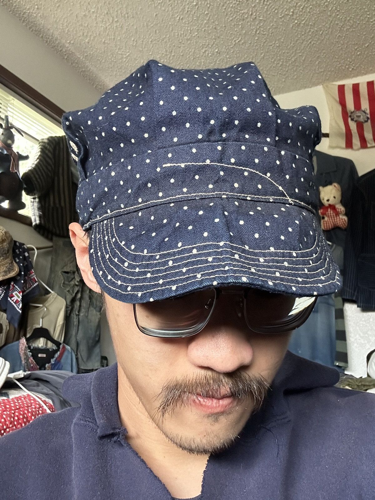 Sugar Cane Union Made Polka Dots Newboys wabash conductor kountry cap Size ONE SIZE - 8 Thumbnail