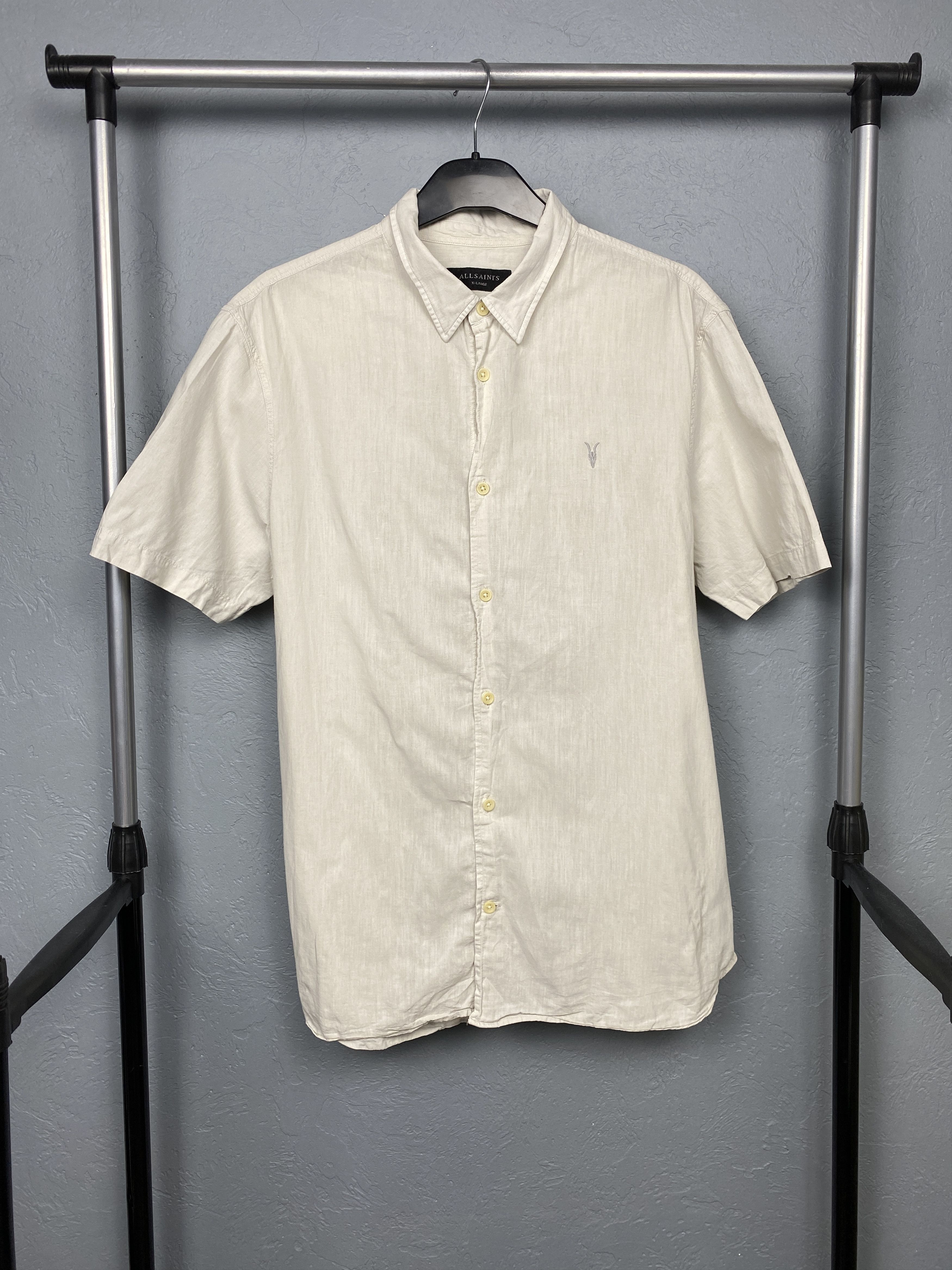 Allsaints Allsaints Vintage Mens Wayland LINEN Short Sleeve Shirt Size US XL / EU 56 / 4 - 1 Preview