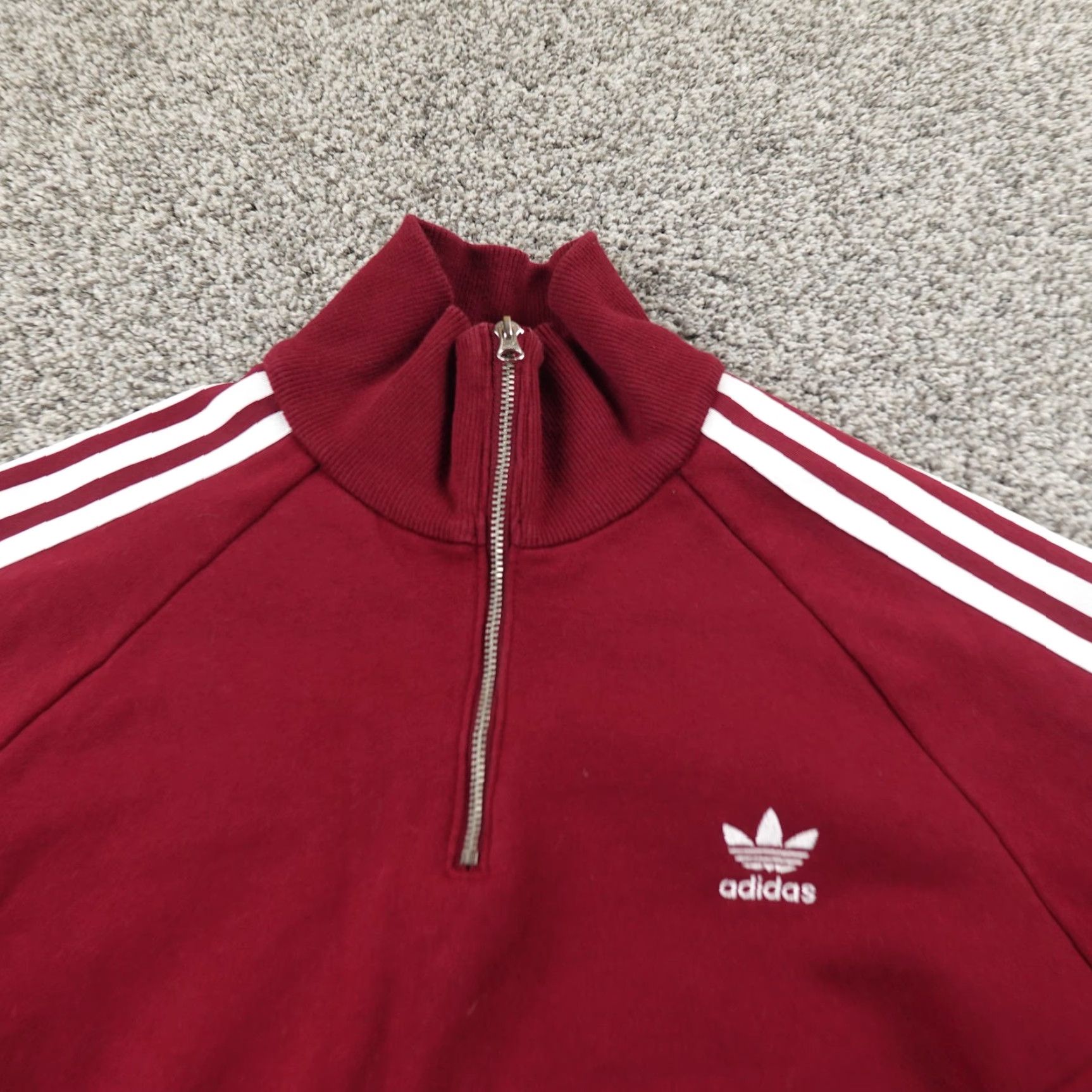 Adidas Adidas Sweatshirt Womens M Red Firebird Trefoil 3 Stripes Pullover 1/4 Zip Train Size M / US 6-8 / IT 42-44 - 3 Thumbnail