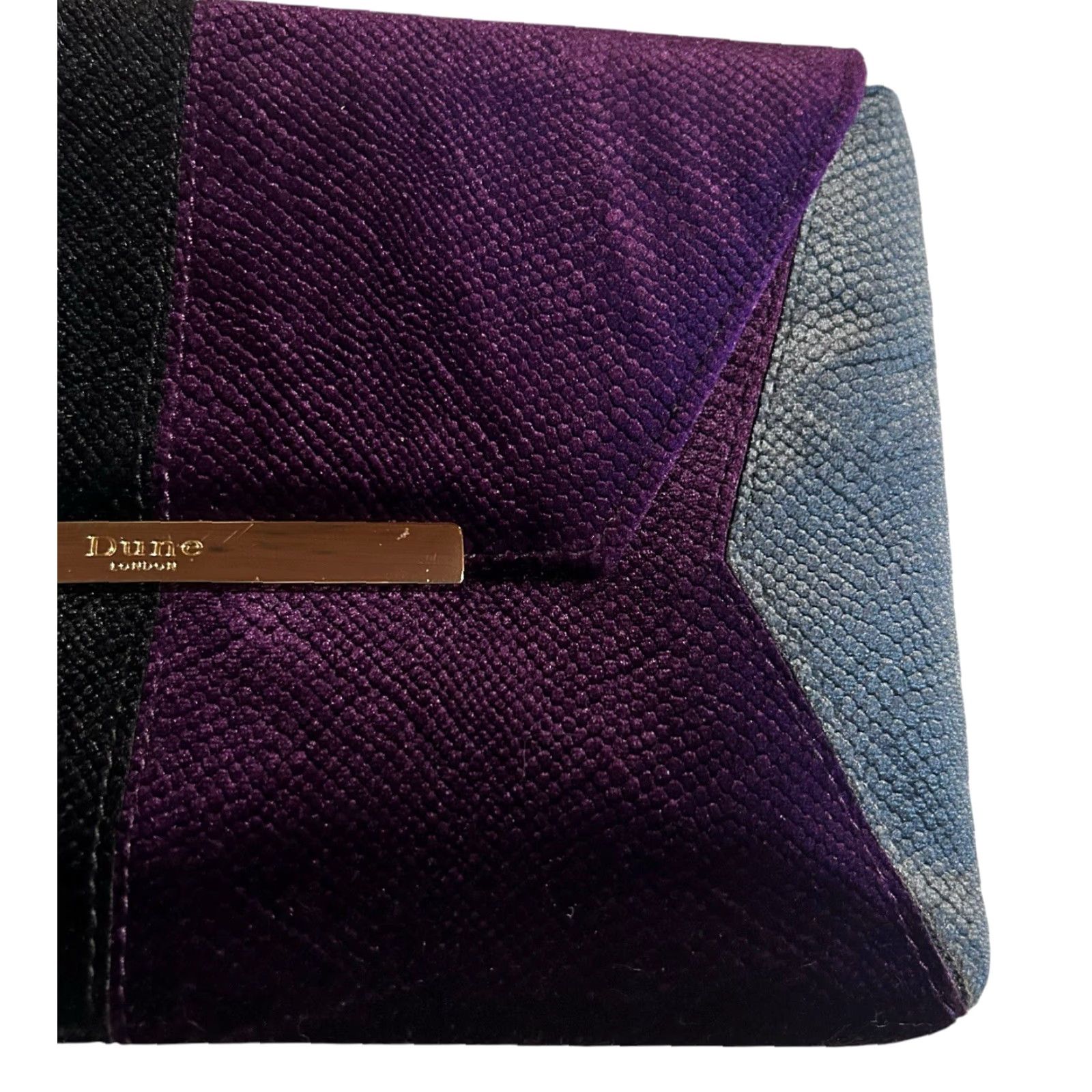 Vintage Dune London Crossbody Purse Black & Purple Velvet NWT Chain Strap Handbag Women VINTAGE? Size ONE SIZE - 5 Thumbnail