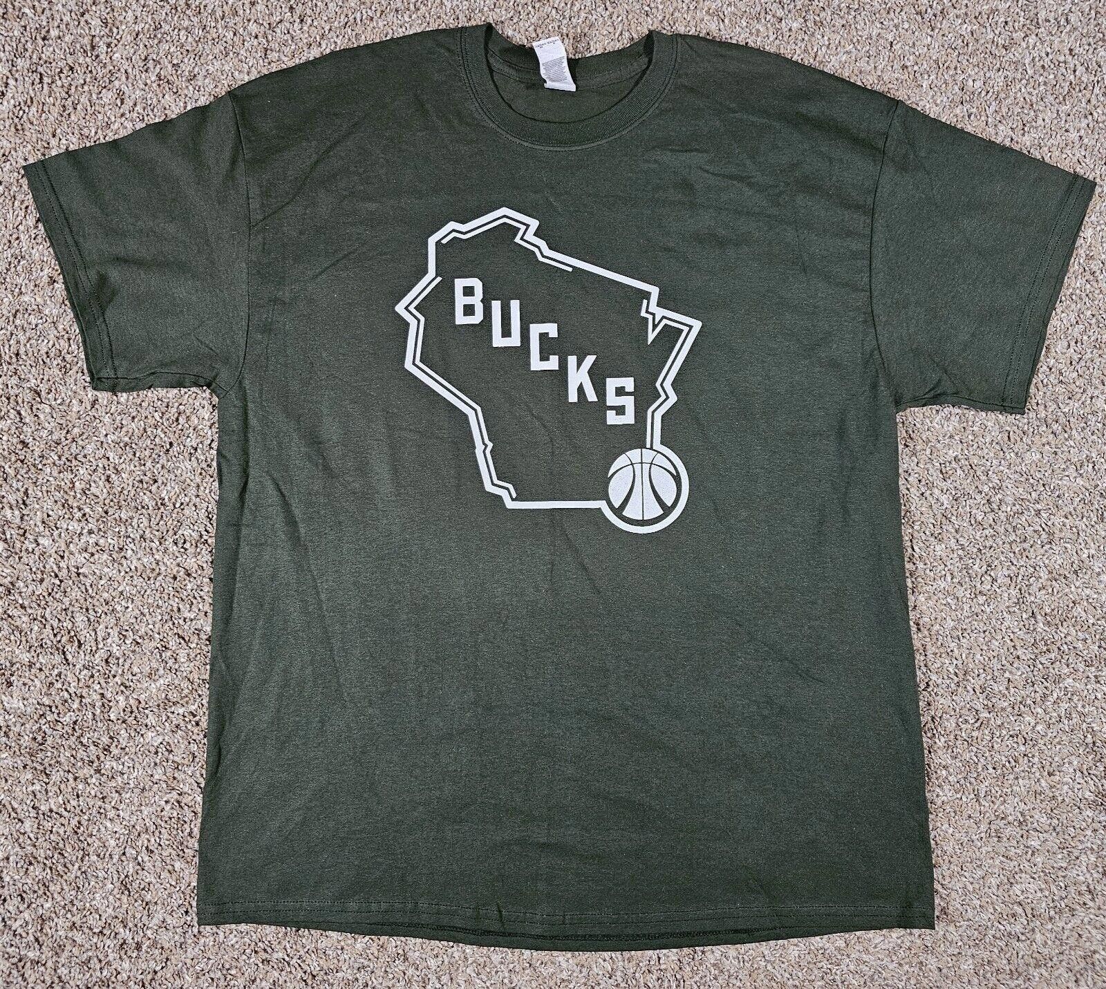 Gildan NBA Milwaukee Bucks Alternate Logo Green T-Shirt Men XL Size ONE SIZE - 1 Thumbnail