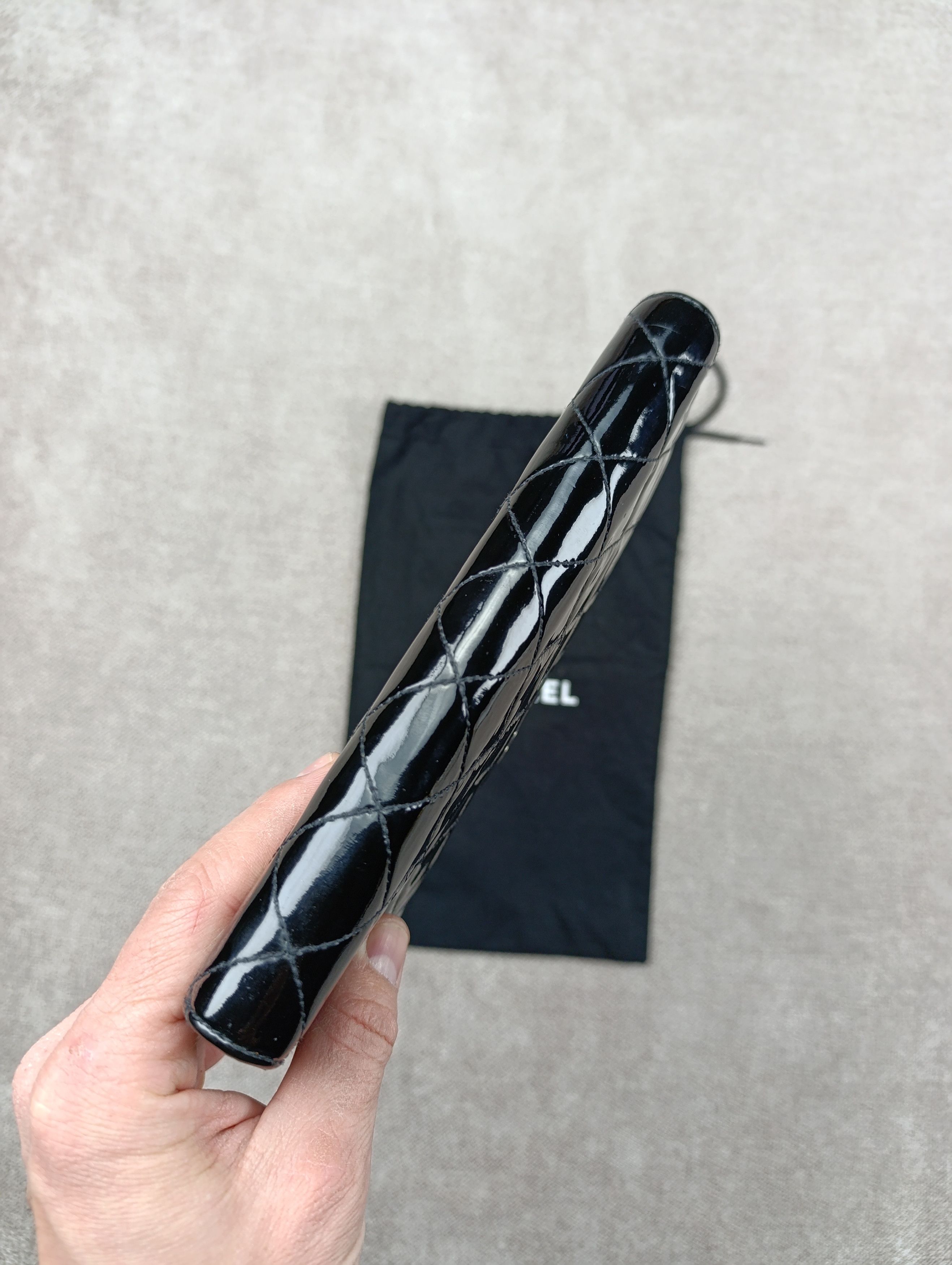 Chanel CHANEL BLACK QUILTED PATENT LEATHER CC ZIP ORGANIZER WALLET Size ONE SIZE - 14 Thumbnail