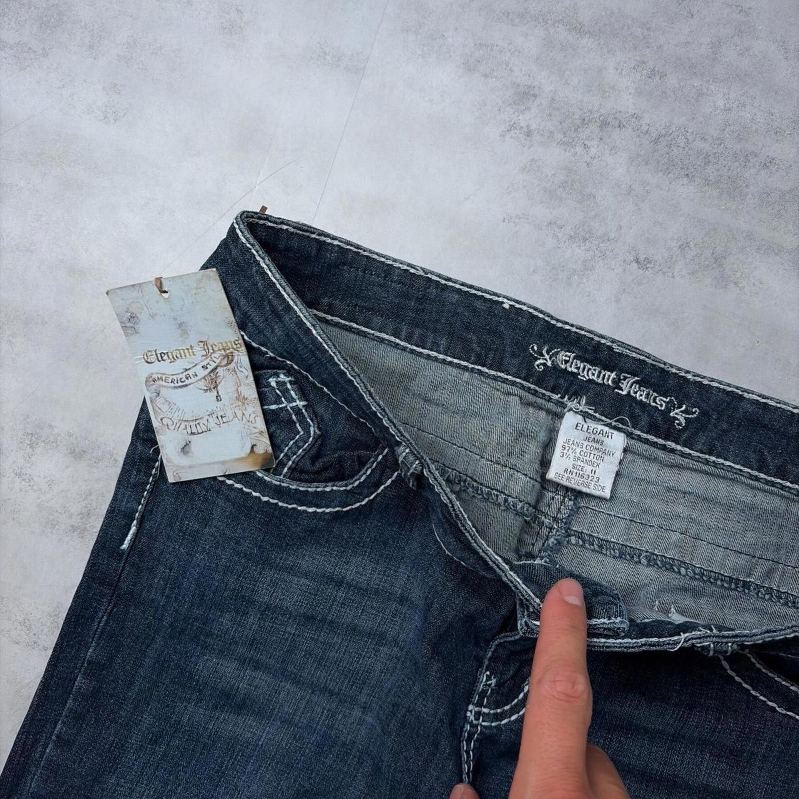 Other Y2K Blue Elegant Jeans Grunge Deadstock Bootcut Denim Jeans Size 34" / US 12 / IT 48 - 5 Thumbnail