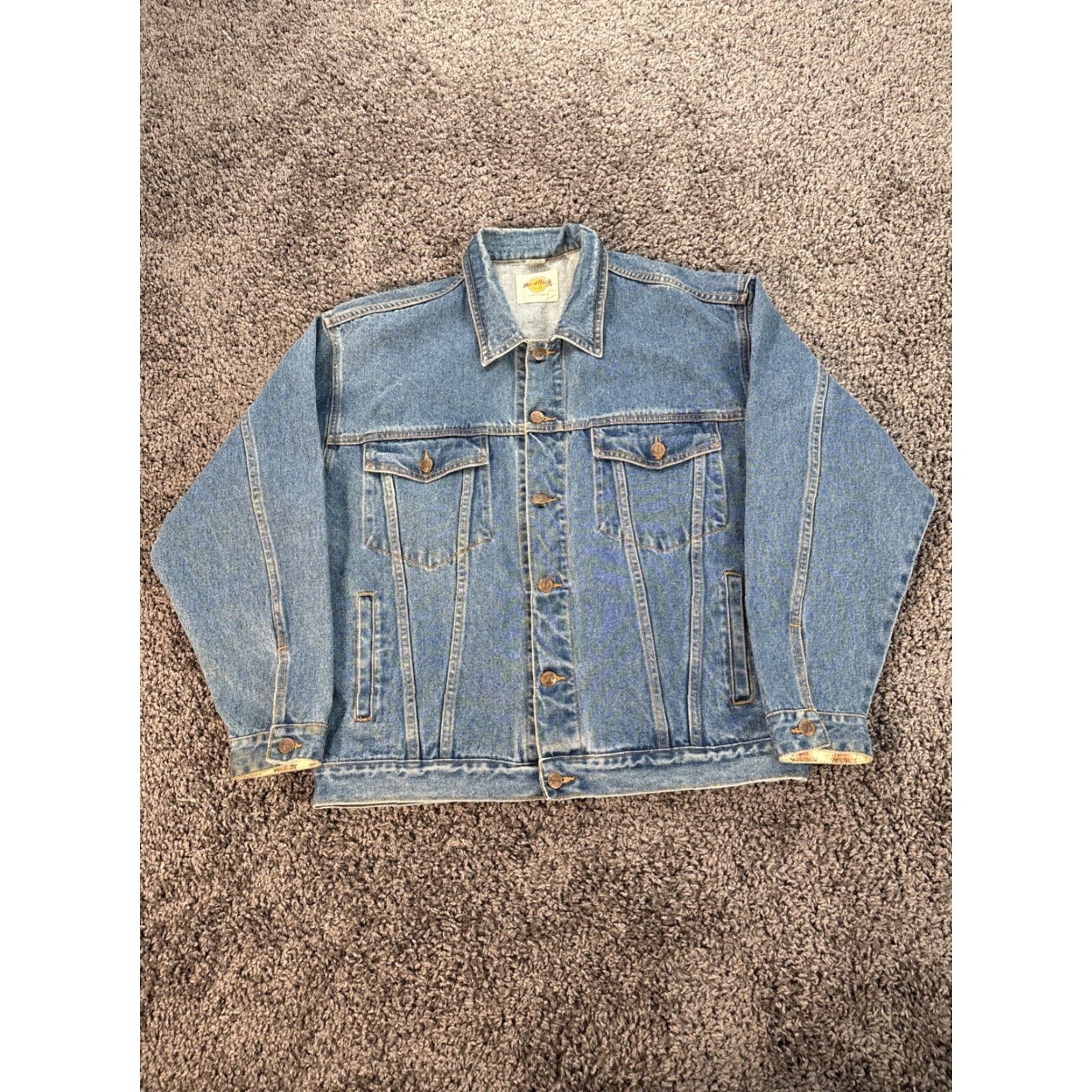 Hard Rock Cafe VINTAGE Hard Rock Cafe Jacket Denim Trucker Men XL Blue 100% Cotton Beijing Biker Socks? Size US XL / EU 56 / 4 - 5 Thumbnail