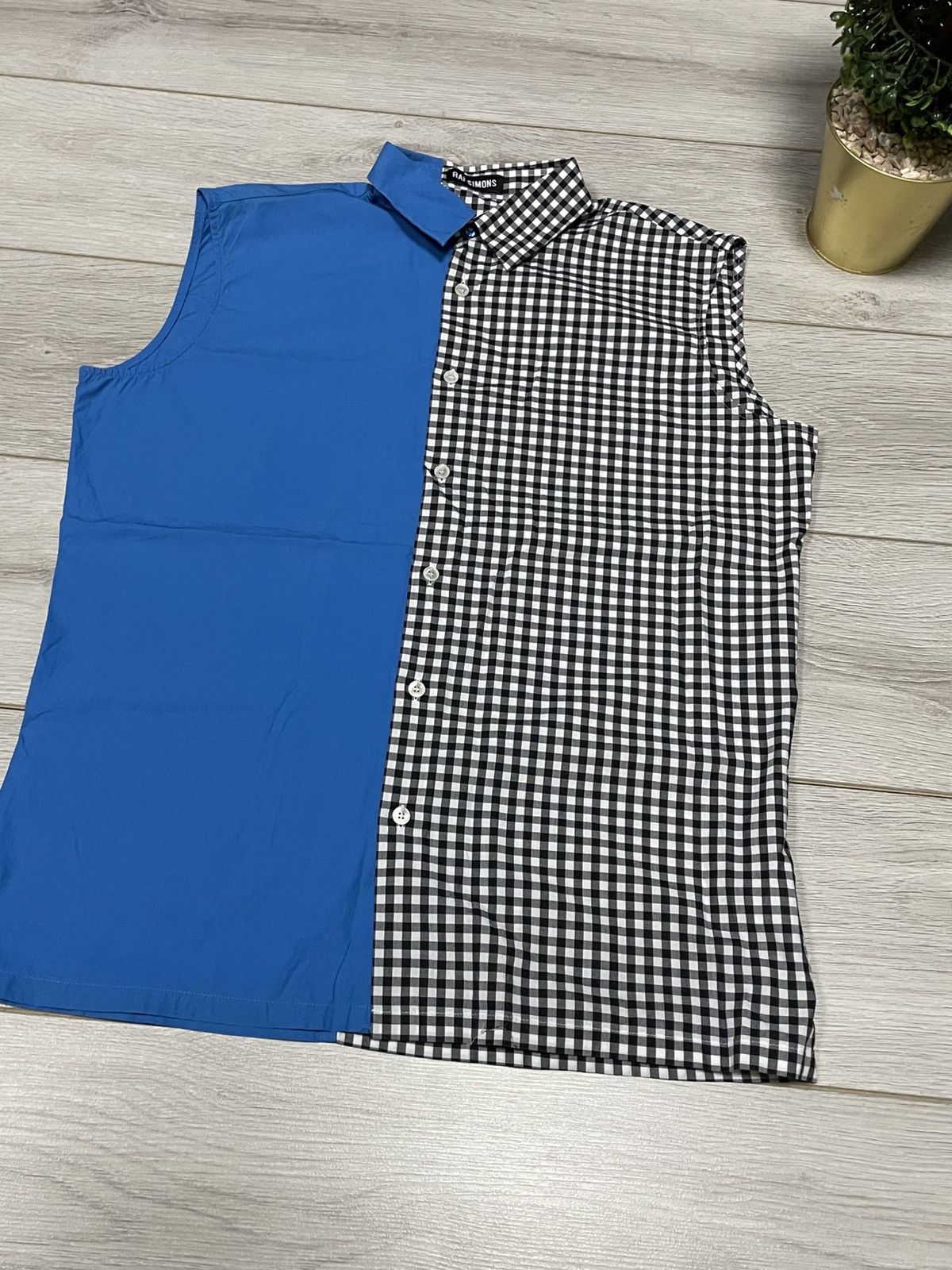 Raf Simons Raf Simons RARE sleeveless shirt check split buttons Size US M / EU 48-50 / 2 - 2 Thumbnail