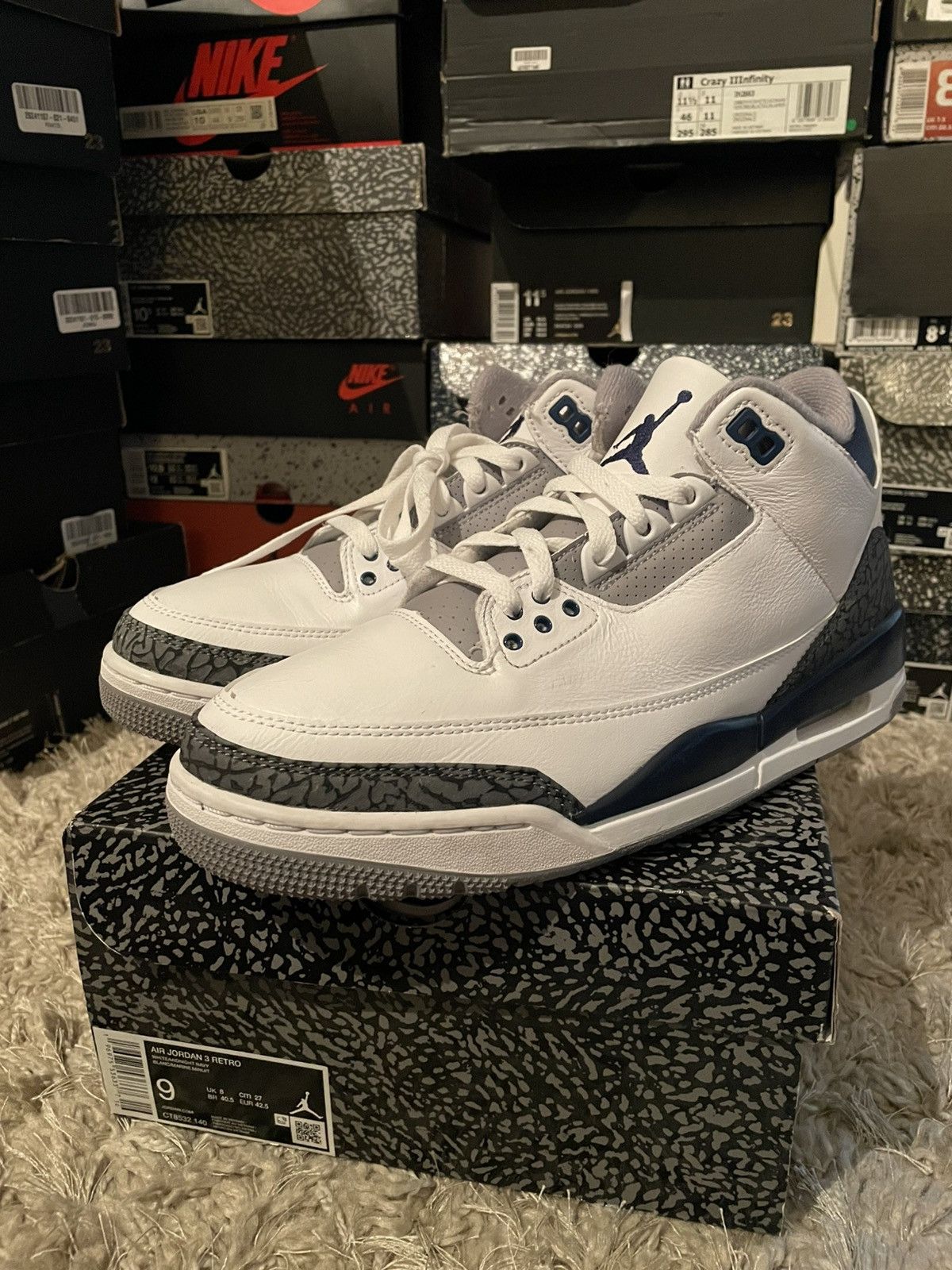 Jordan Brand Jordan 3 Navy Size US 9 / EU 42 - 1 Thumbnail