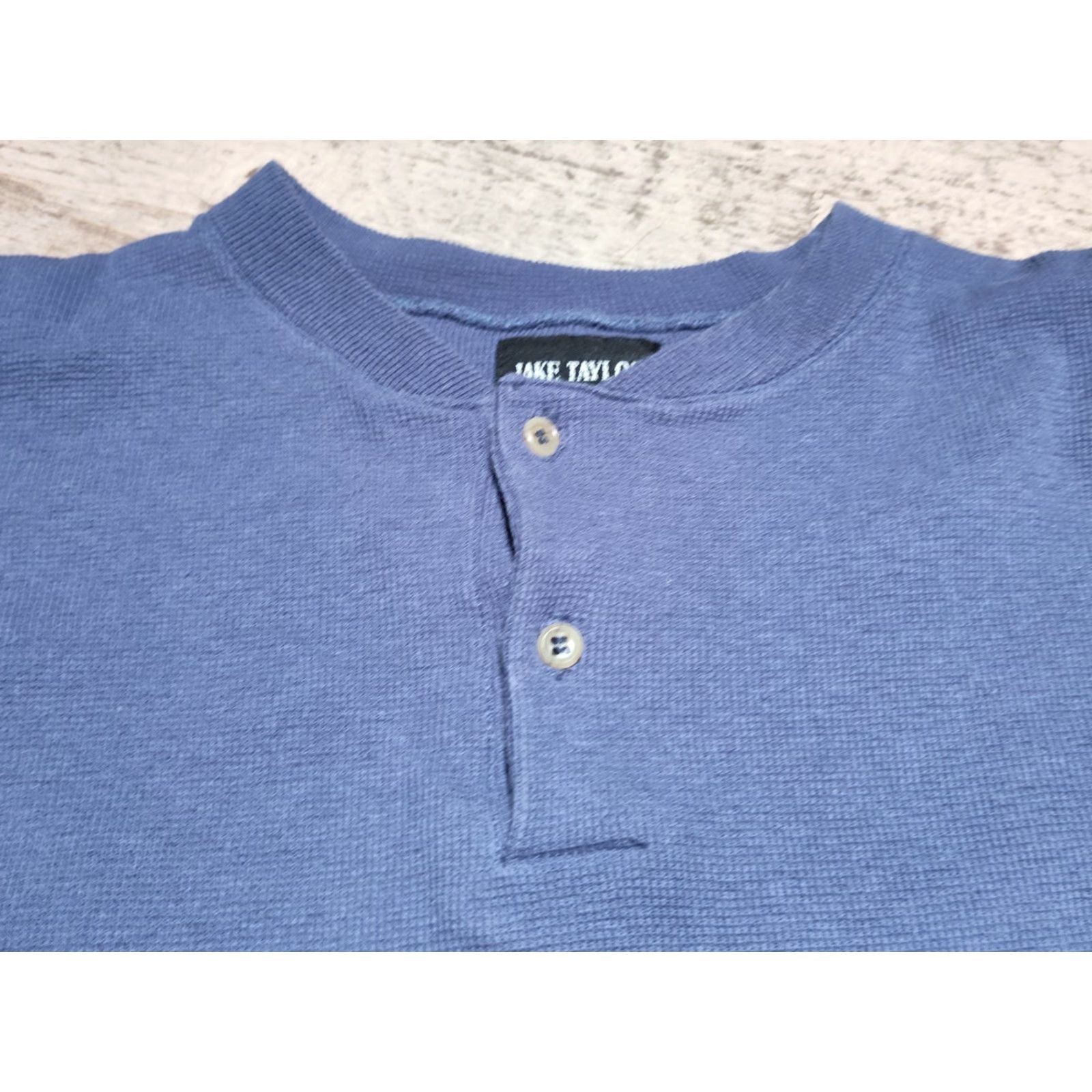 Vintage Vintage Jake Taylor Waffle Knit Henley Shirt Mens L Blue 1990s Grunge USA Made Rare Size US L / EU 52-54 / 3 - 6 Thumbnail