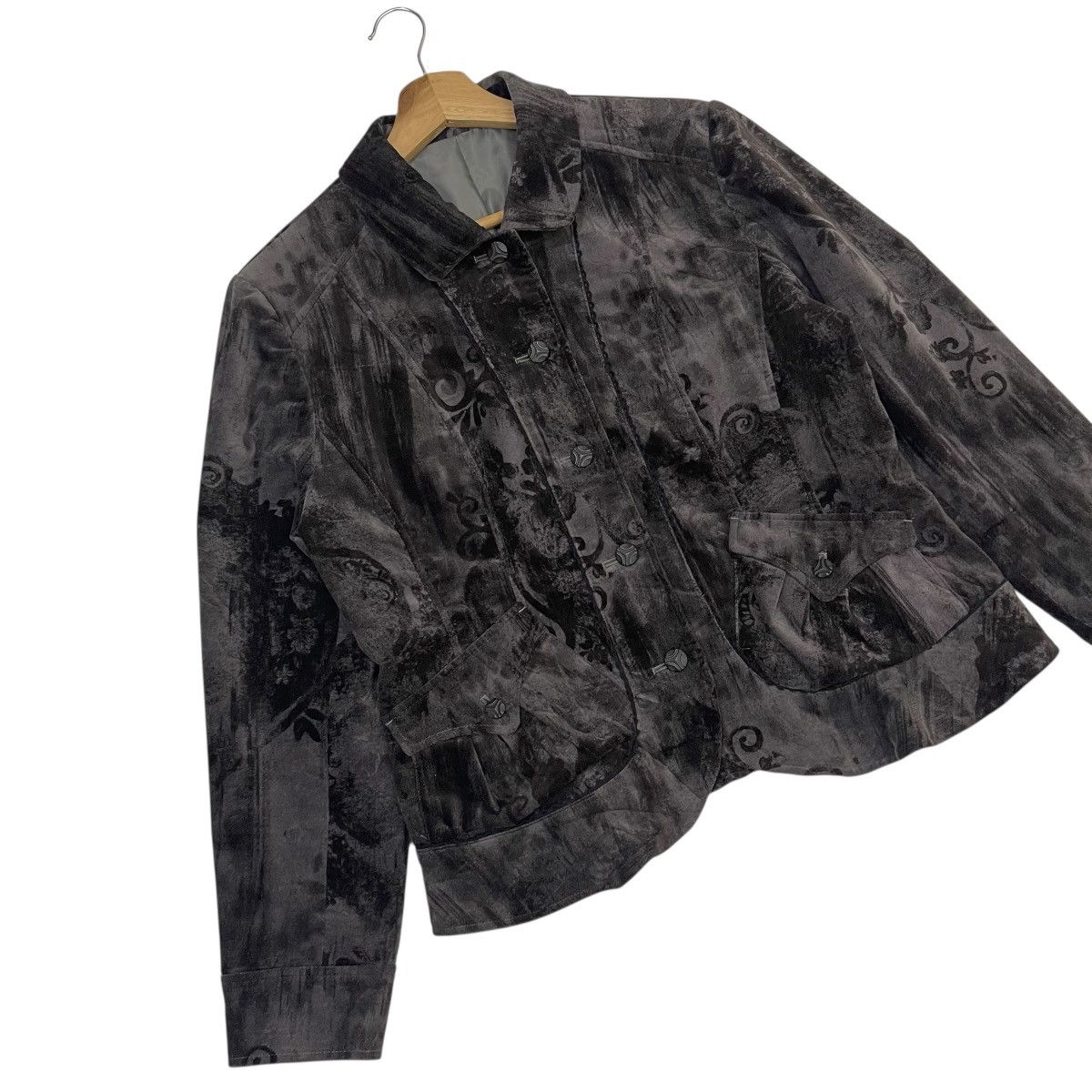 Art Comes First Vintage Floral Motive Wool Crop Jacket Size M / US 6-8 / IT 42-44 - 7 Thumbnail