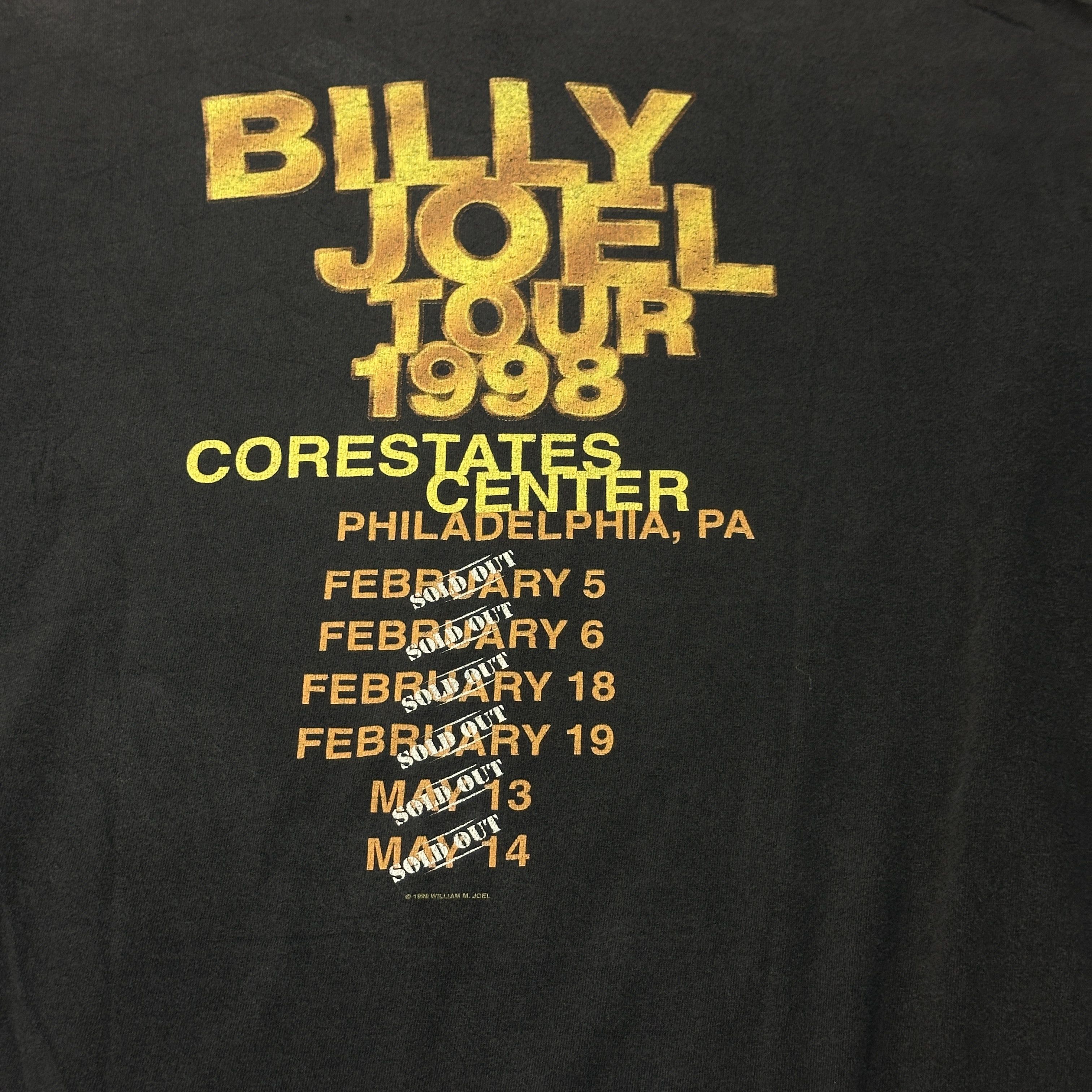 eS Vintage Billy Joel 1998 Tour Graphic T-Shirt Size XL 90s Salem RARE Size US XL / EU 56 / 4 - 5 Thumbnail