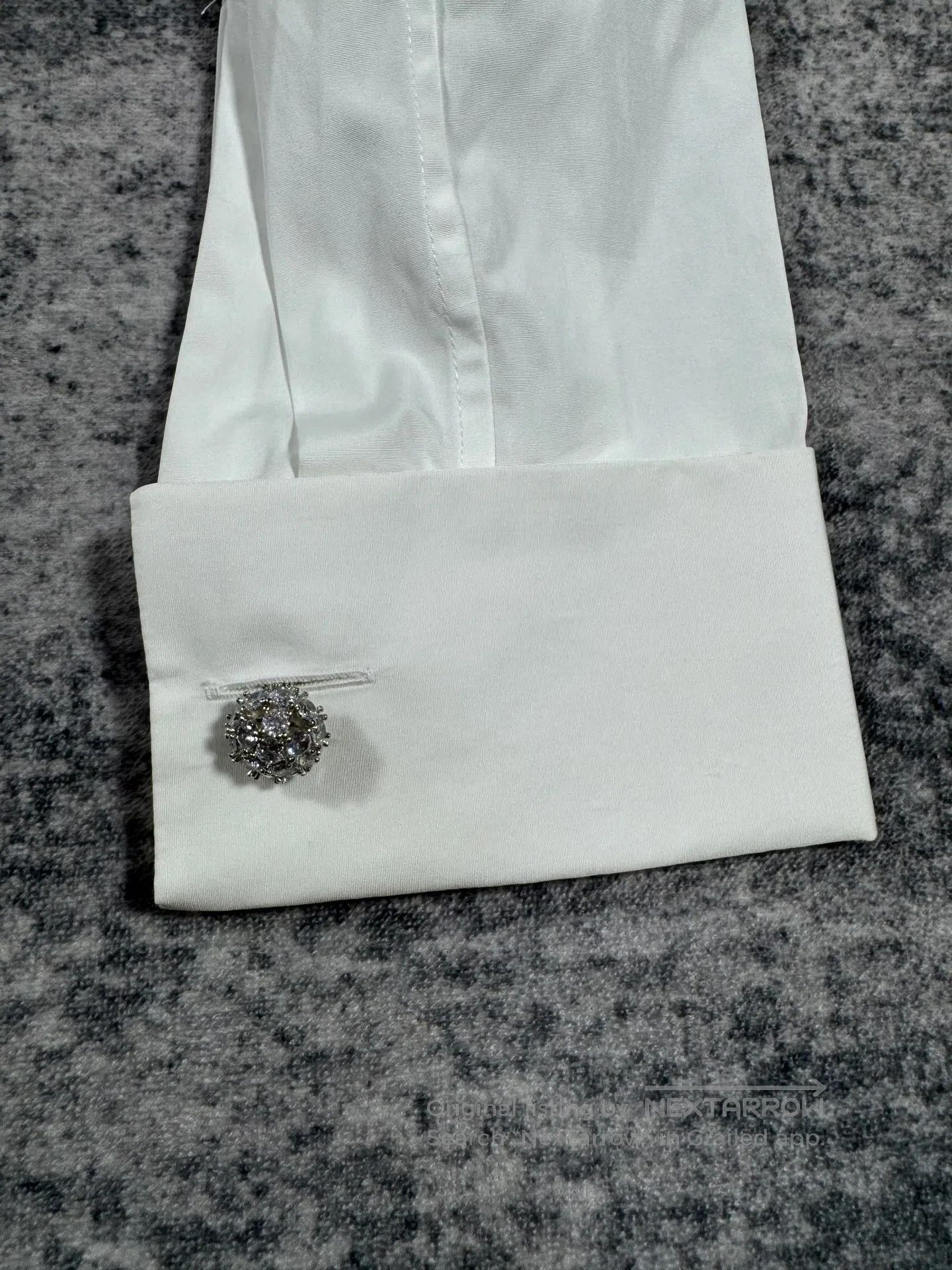 Miu Miu Miu Miu White Crystal Button Shirt| Size S / US 4 / IT 40 - 5 Thumbnail