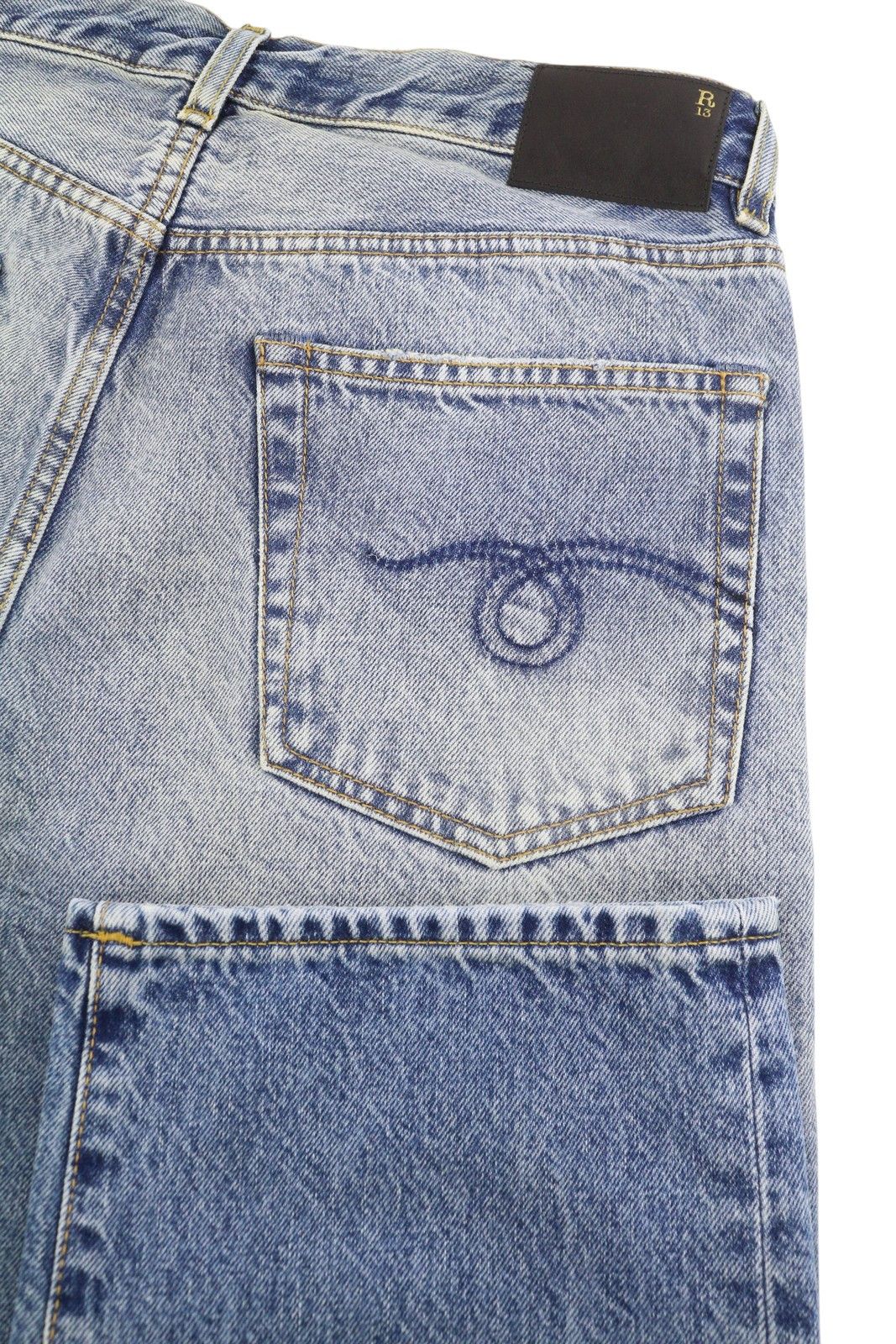 R13 BOYFRIEND 28 Jasper Faded Blue FW25 Jeans 87195 Size 28" / US 6 / IT 42 - 6 Thumbnail