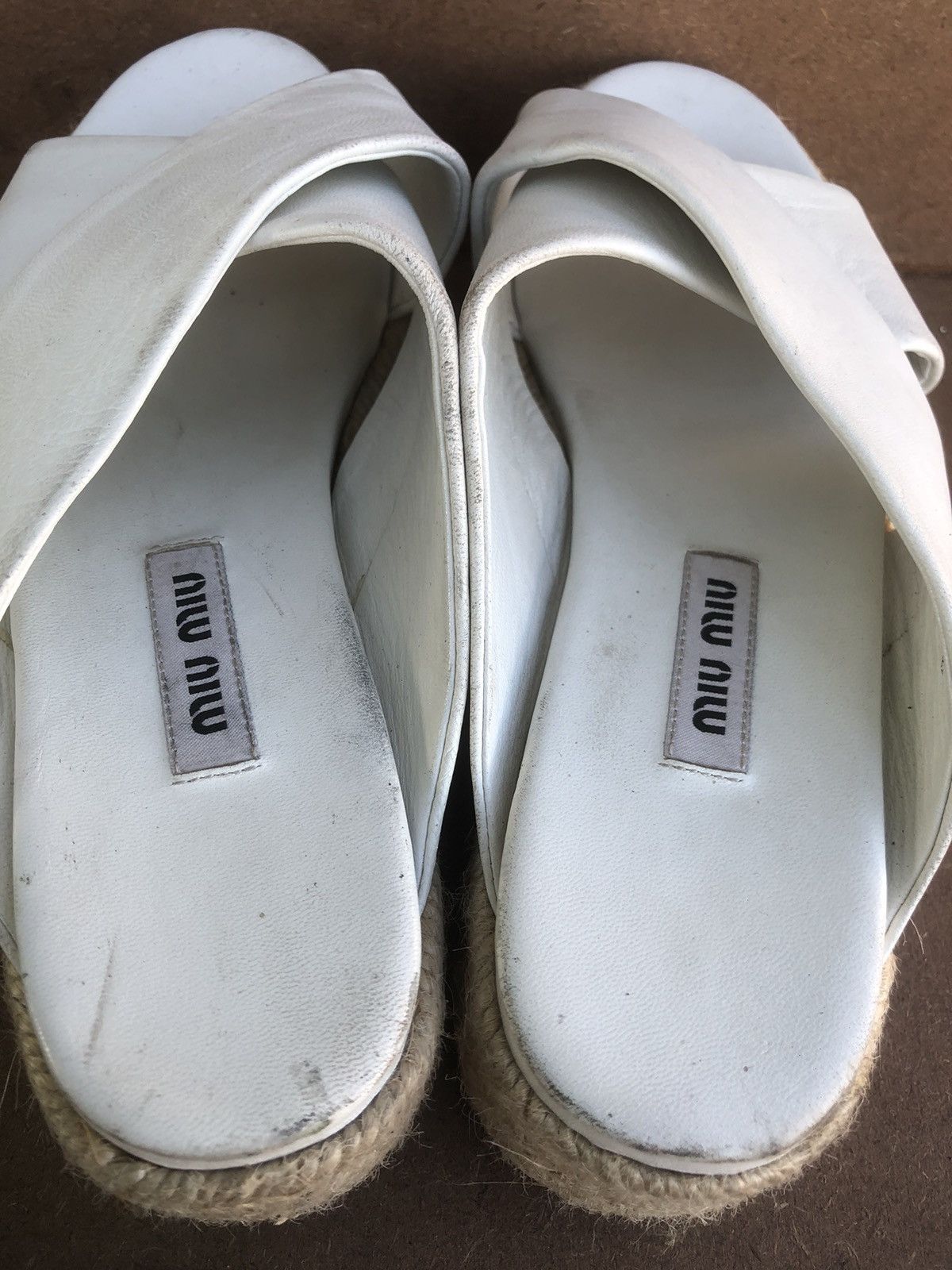 Miu Miu MIU MIU White Leather Sandels Espadrilles Size 35.5 Size US 5.5 / IT 35.5 - 14 Thumbnail