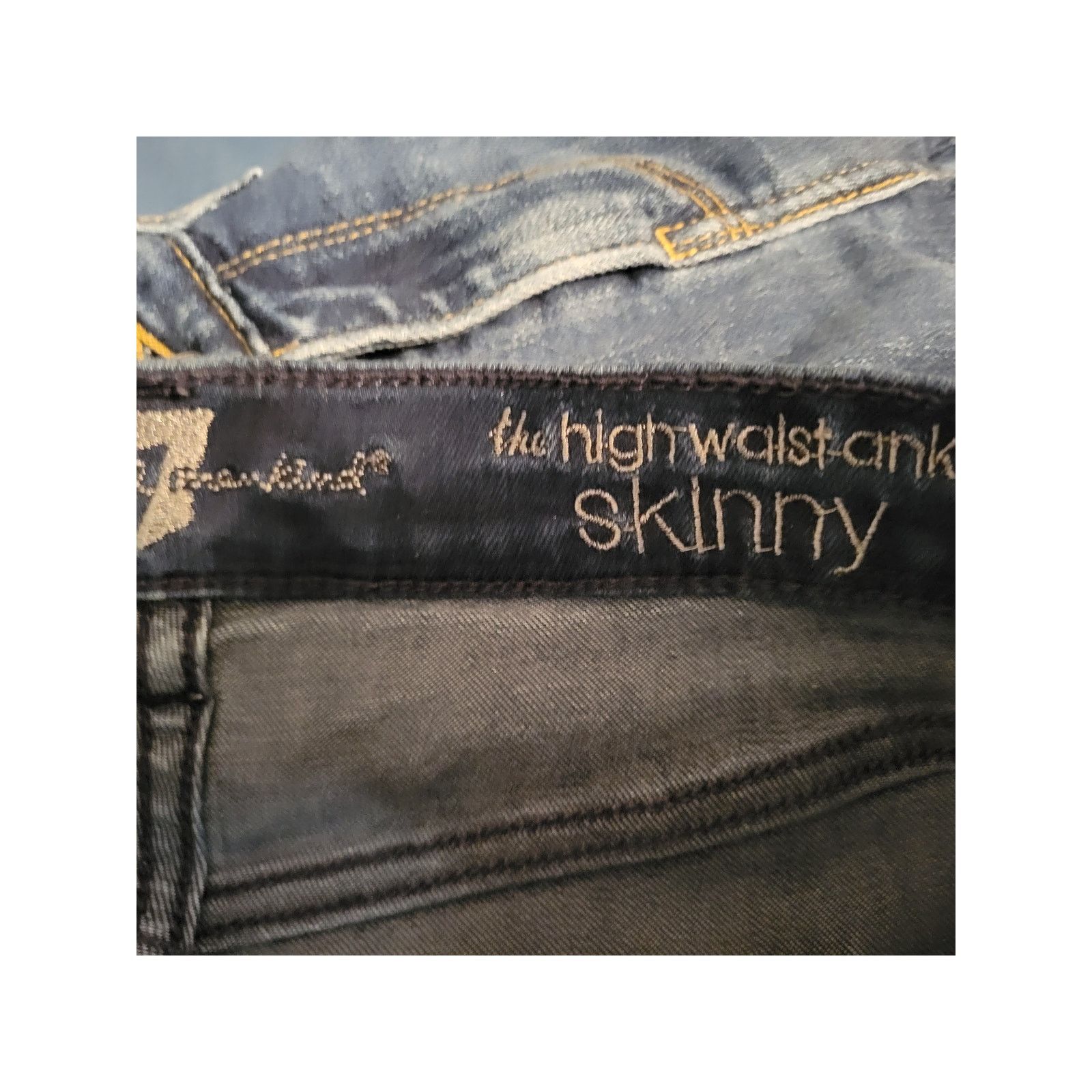 7 For All Mankind 7 For All Mankind High Waist Ankle Skinny Denim Jeans Size 28" / US 6 / IT 42 - 3 Thumbnail