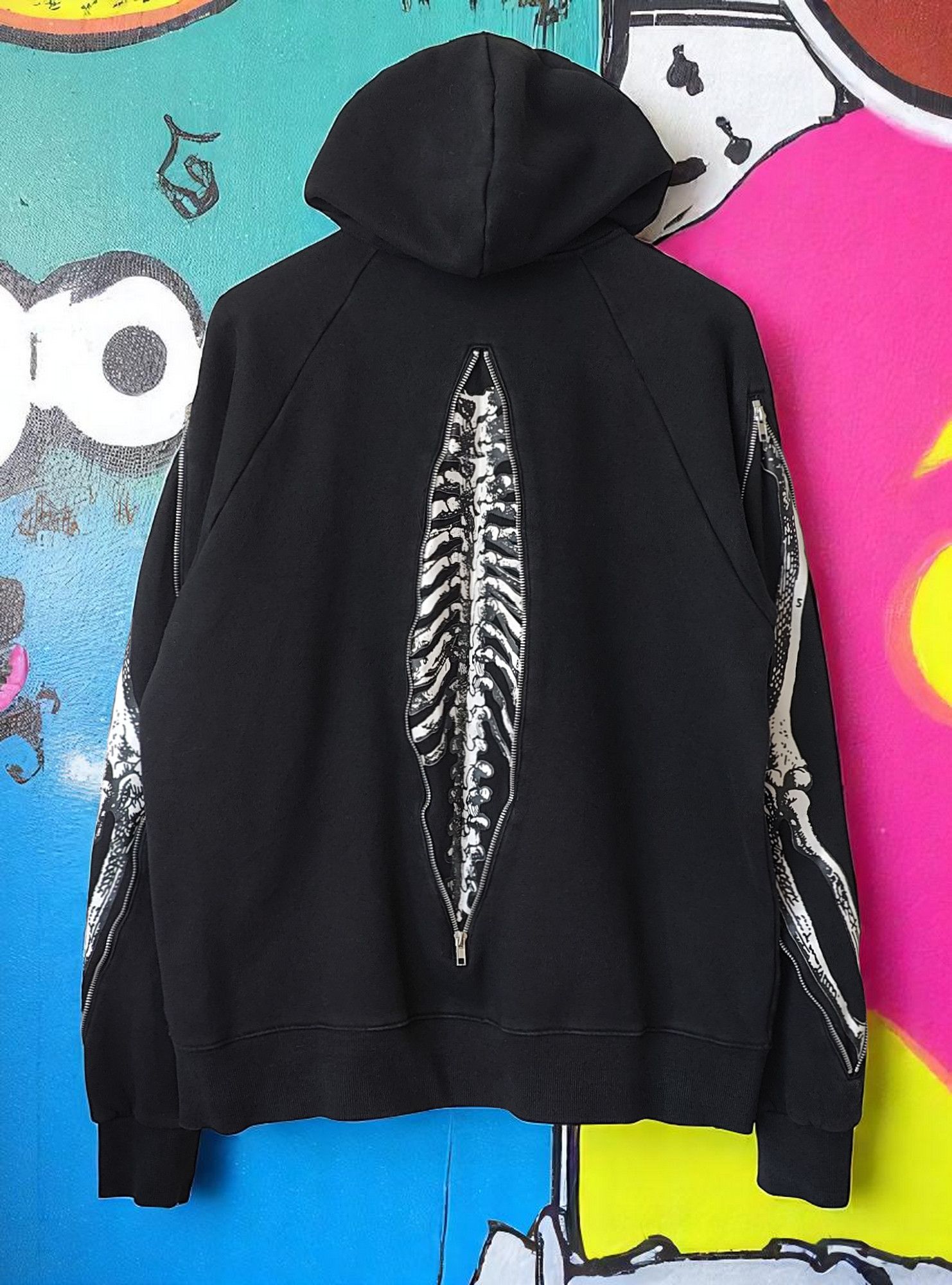 Vintage Jawbreaker Skeleton Multi Zippers Zip Up Sweatshirt Hoodie Size US L / EU 52-54 / 3 - 2 Thumbnail