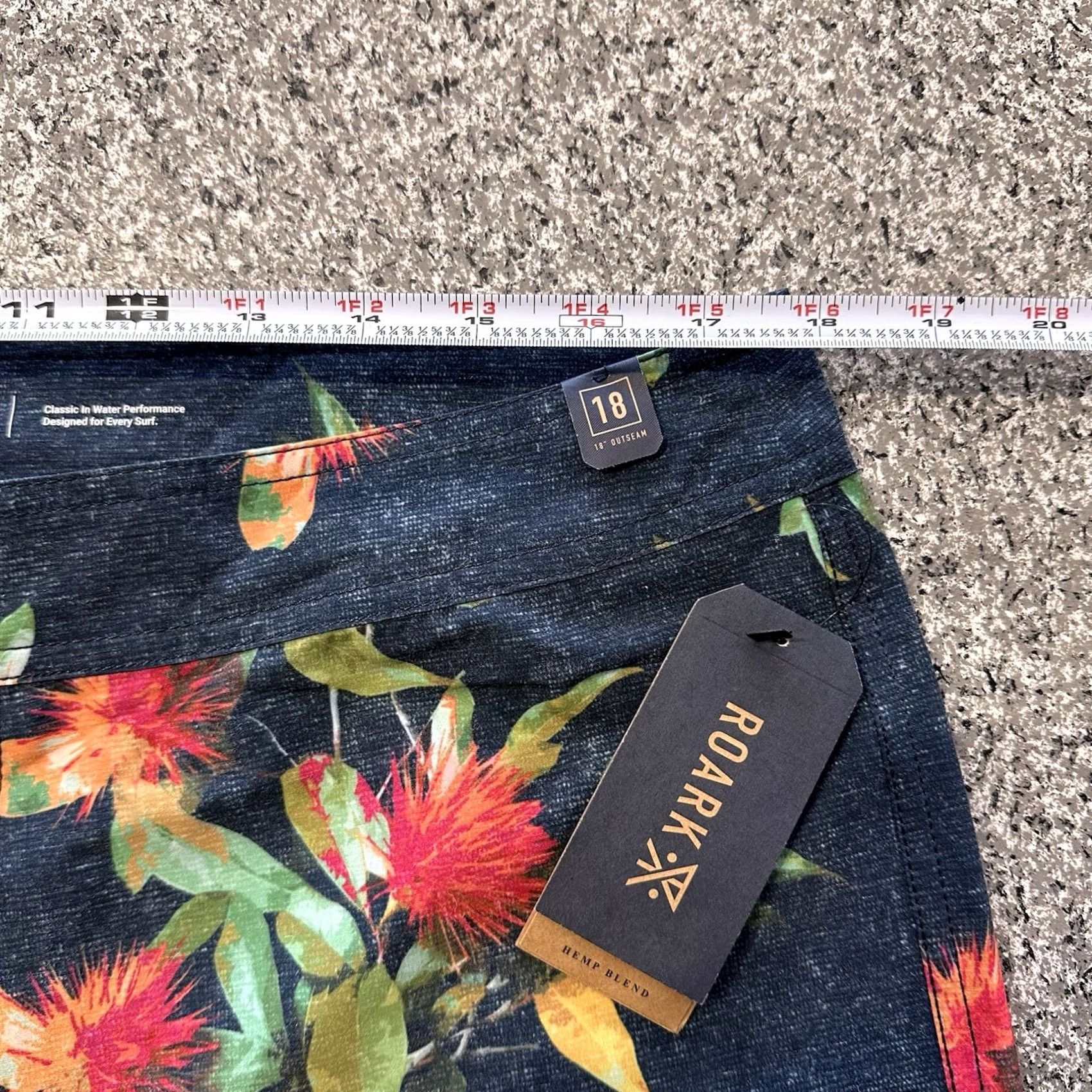 Roark Roark Boardshorts Mens 34 18” Floral Blue Polyester Spandex Hemp Board Shorts Trunks Passage La Selva Size US 34 / EU 50 - 6 Thumbnail