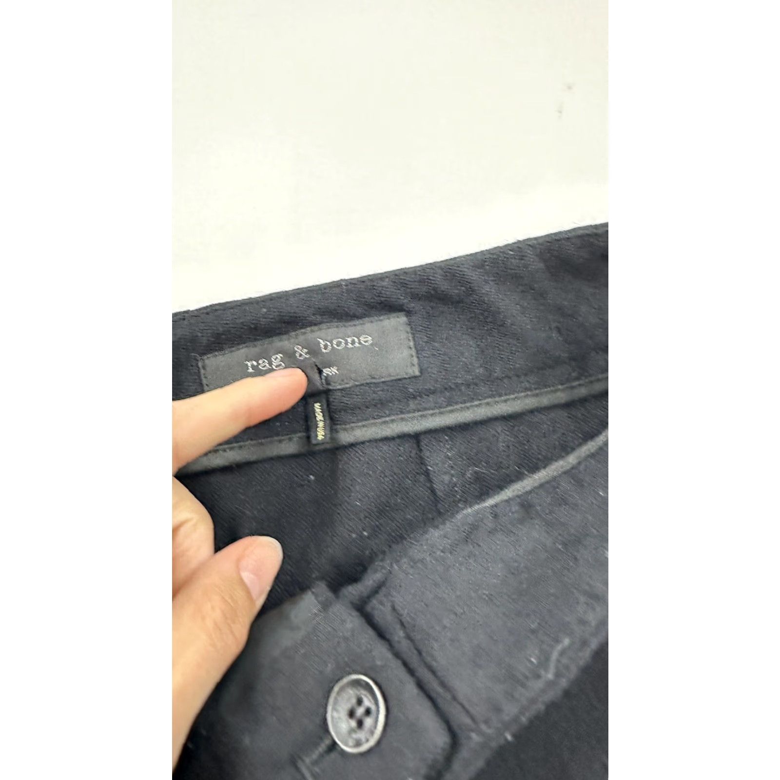Rag & Bone VINTAGE Rag & Bone Jeans Women’s 6 Black High Rise Ankle Wool Slim Distressed 29 in Button Zip Size 28" / US 6 / IT 42 - 7 Thumbnail